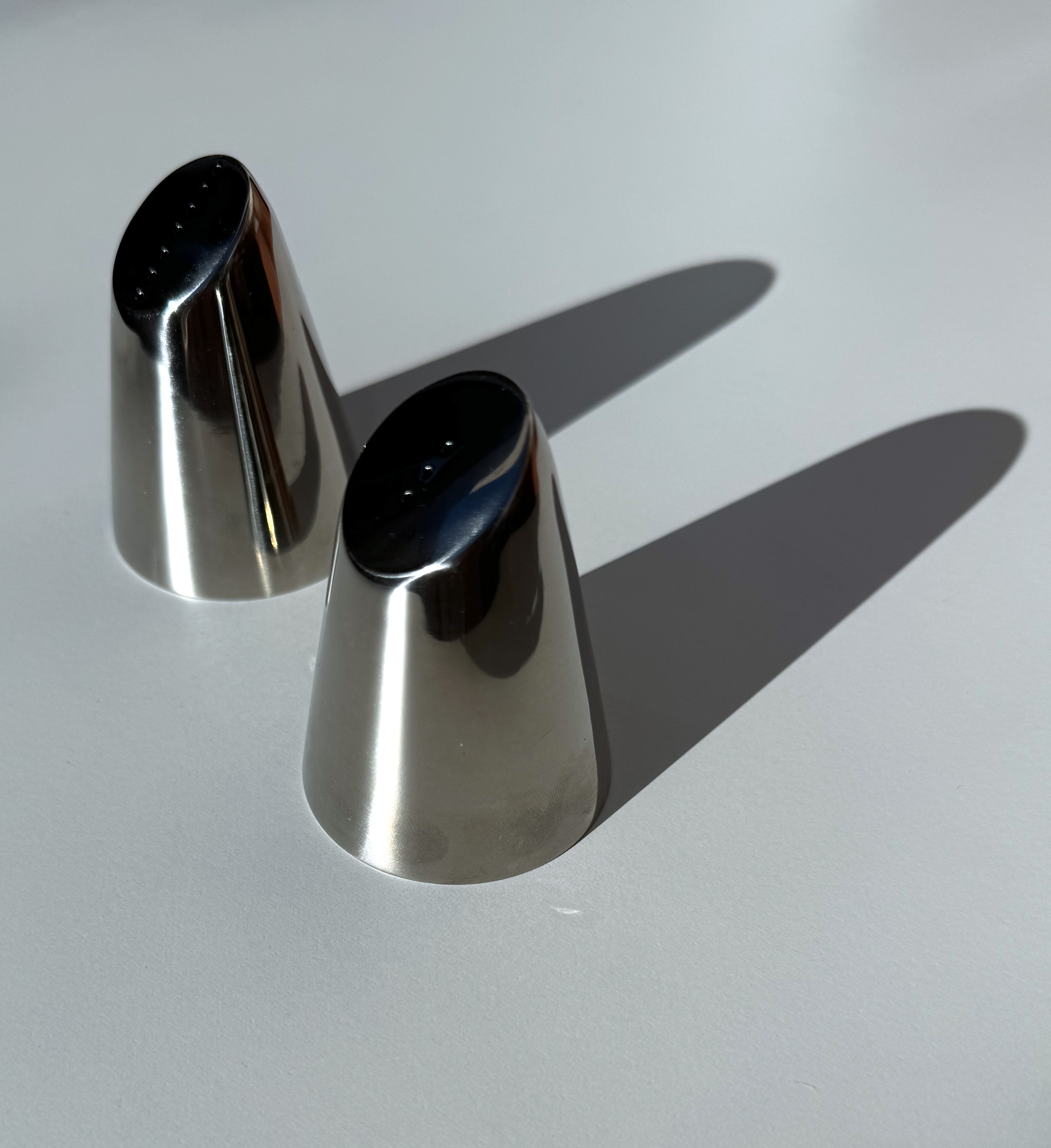 Metal salt and pepper shaker set by the German manufacturer WMF  