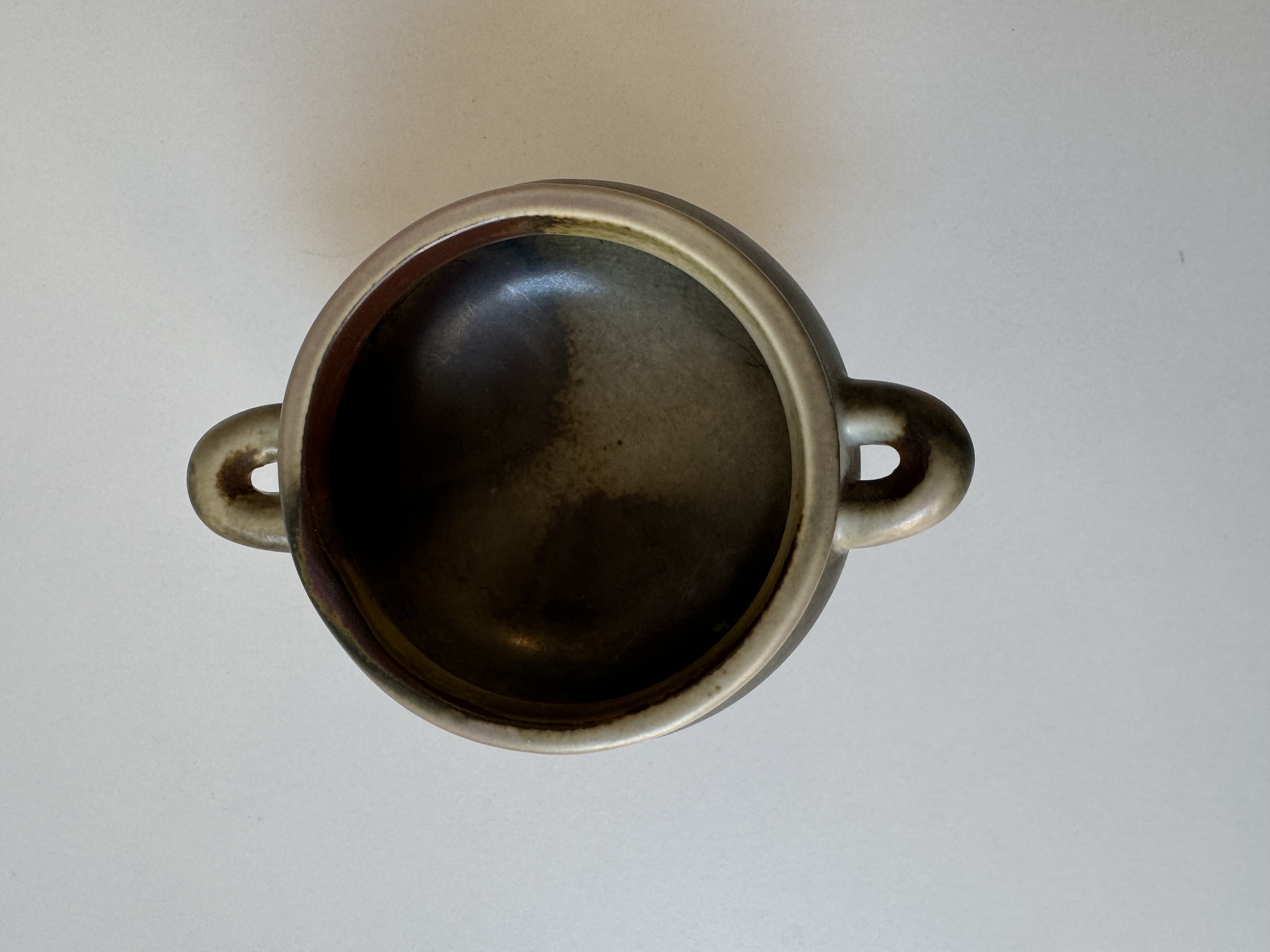 Ceramic bowl with /ceramist BRITA HEILIMO /Finnish company Arabia / 1960s