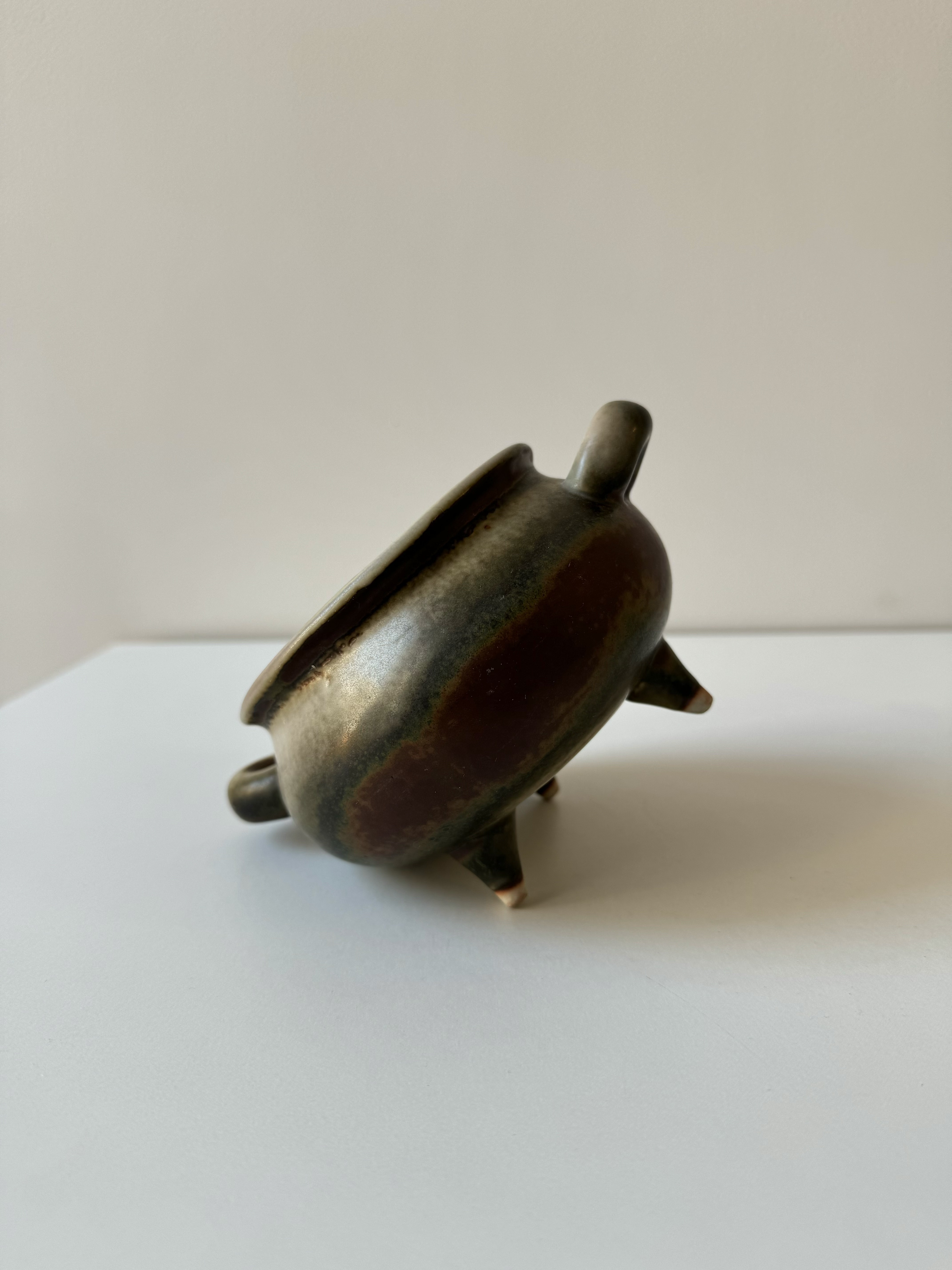 Ceramic bowl with /ceramist BRITA HEILIMO /Finnish company Arabia / 1960s