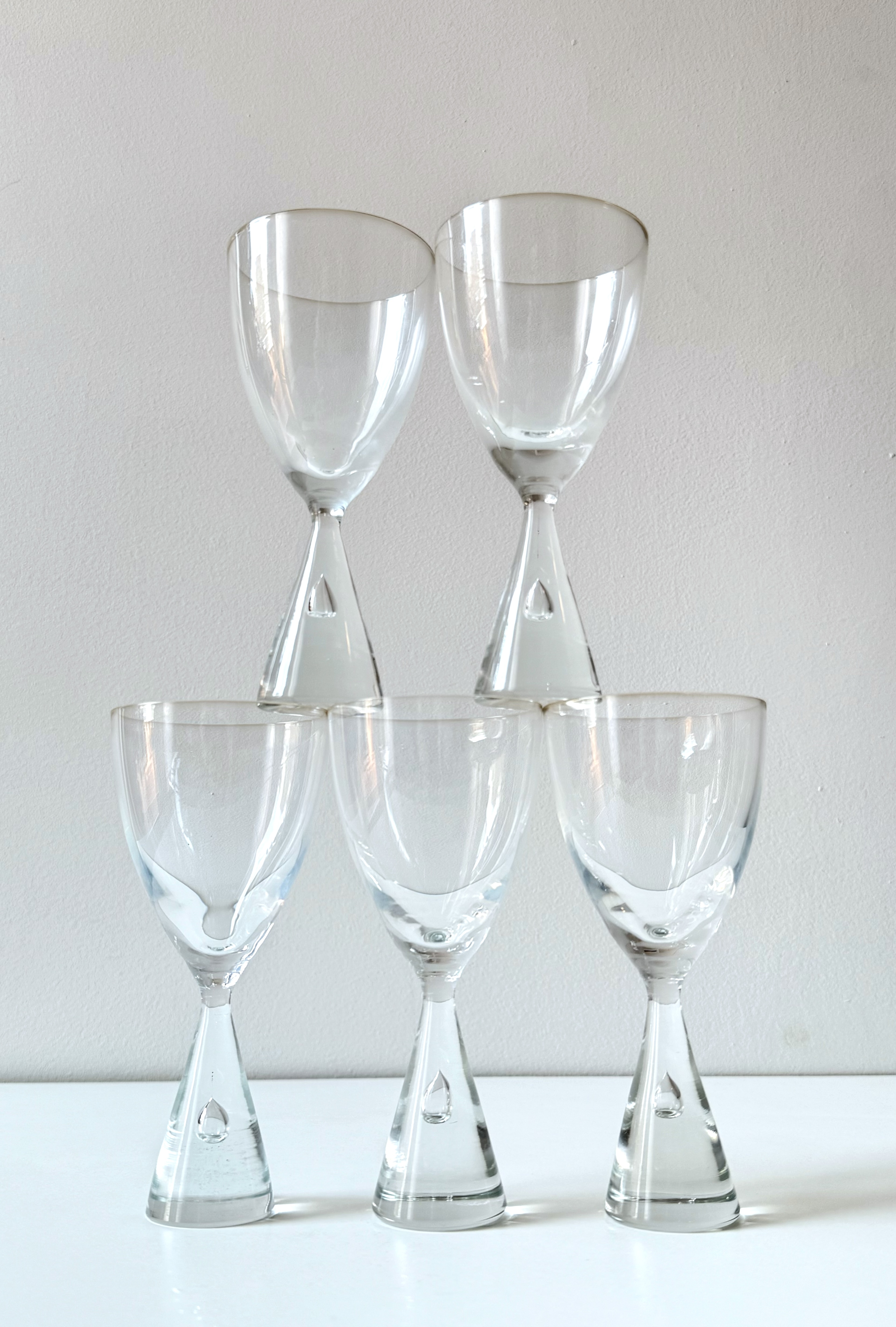 Holmegaard (Denmark) “Princess” Small Wine Glasses (Set x5) Designed by Bent Severin