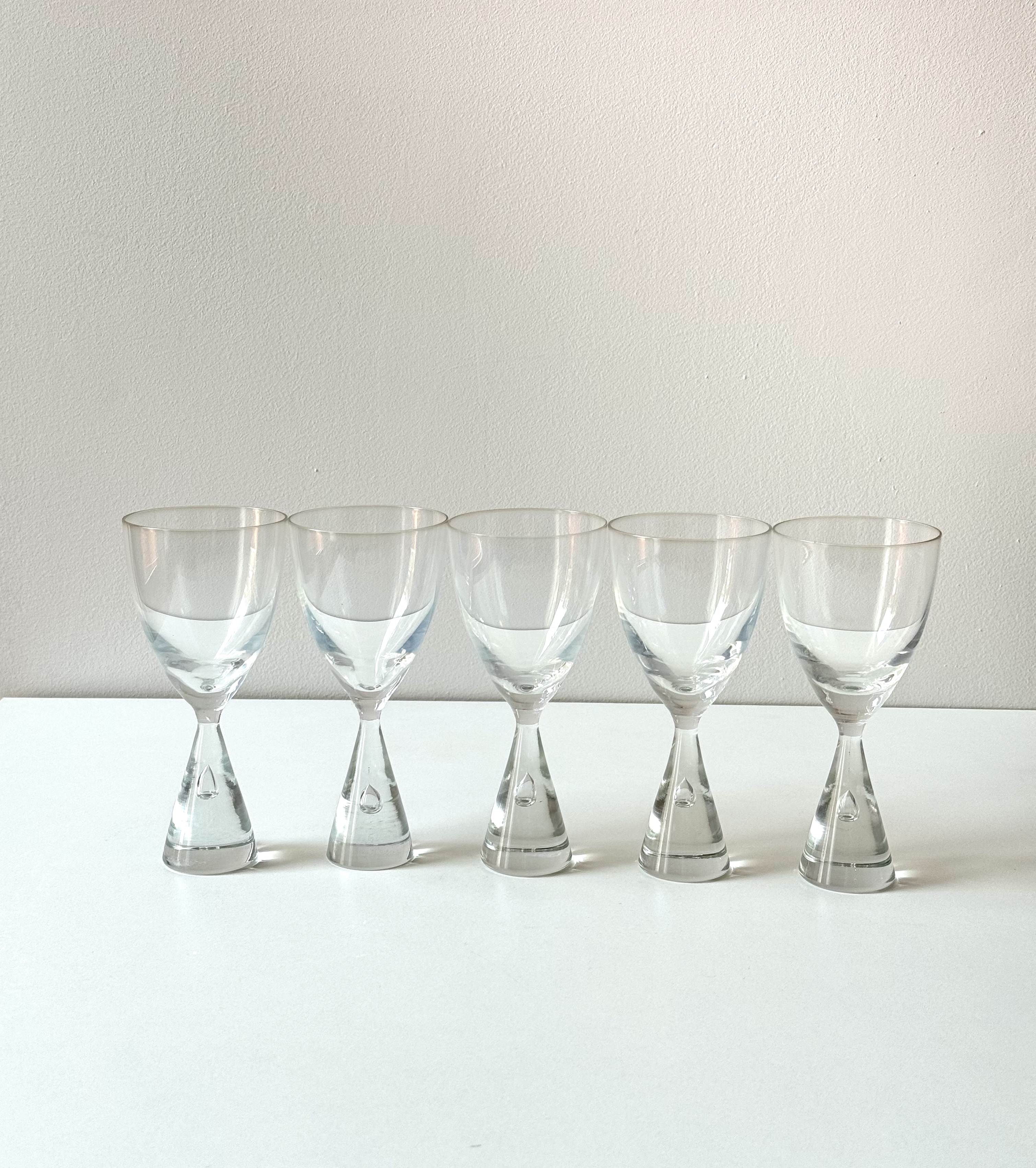 Holmegaard (Denmark) “Princess” Small Wine Glasses (Set x5) Designed by Bent Severin