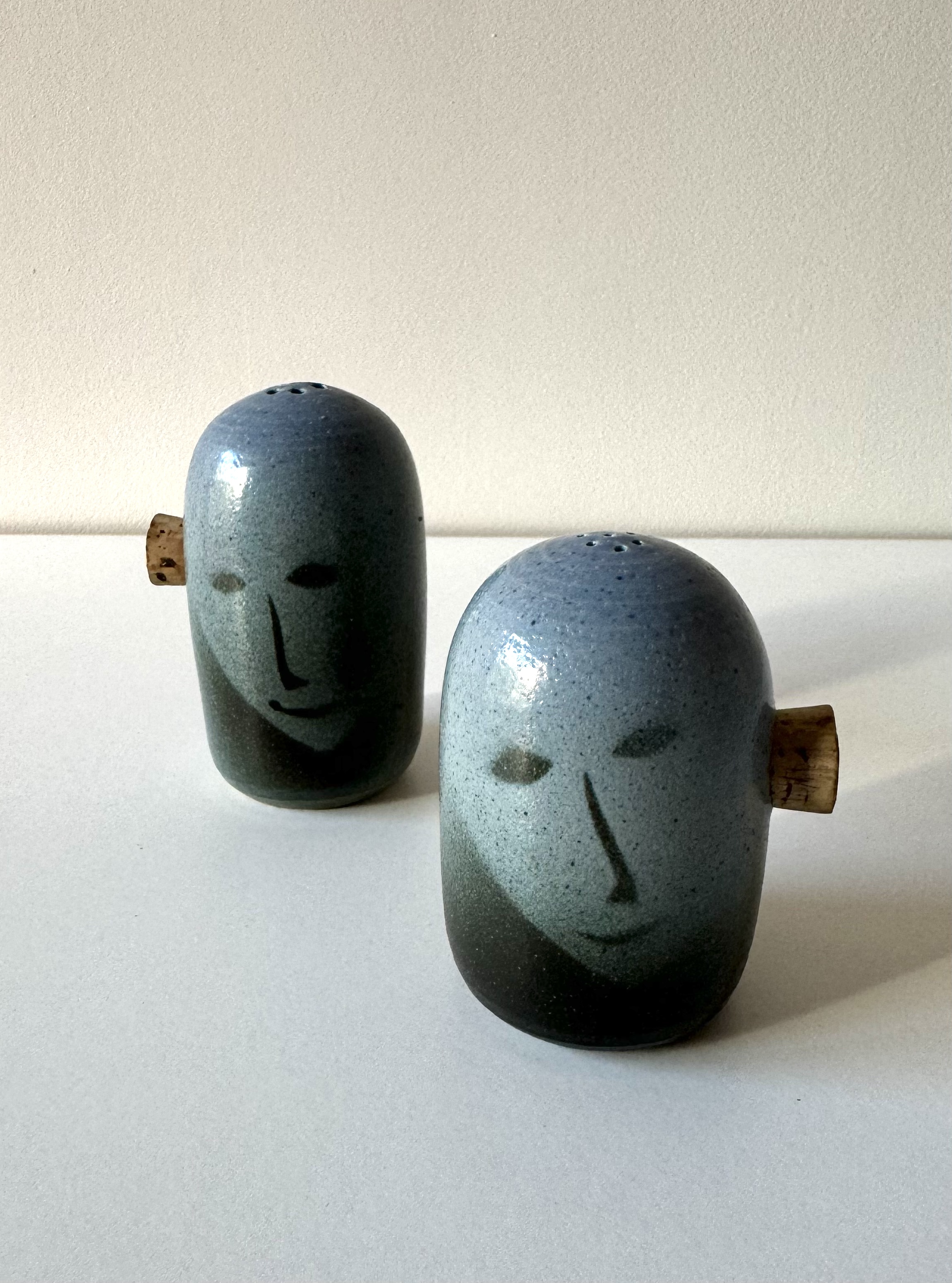 Handmade ceramic salt and pepper shakers from Finland