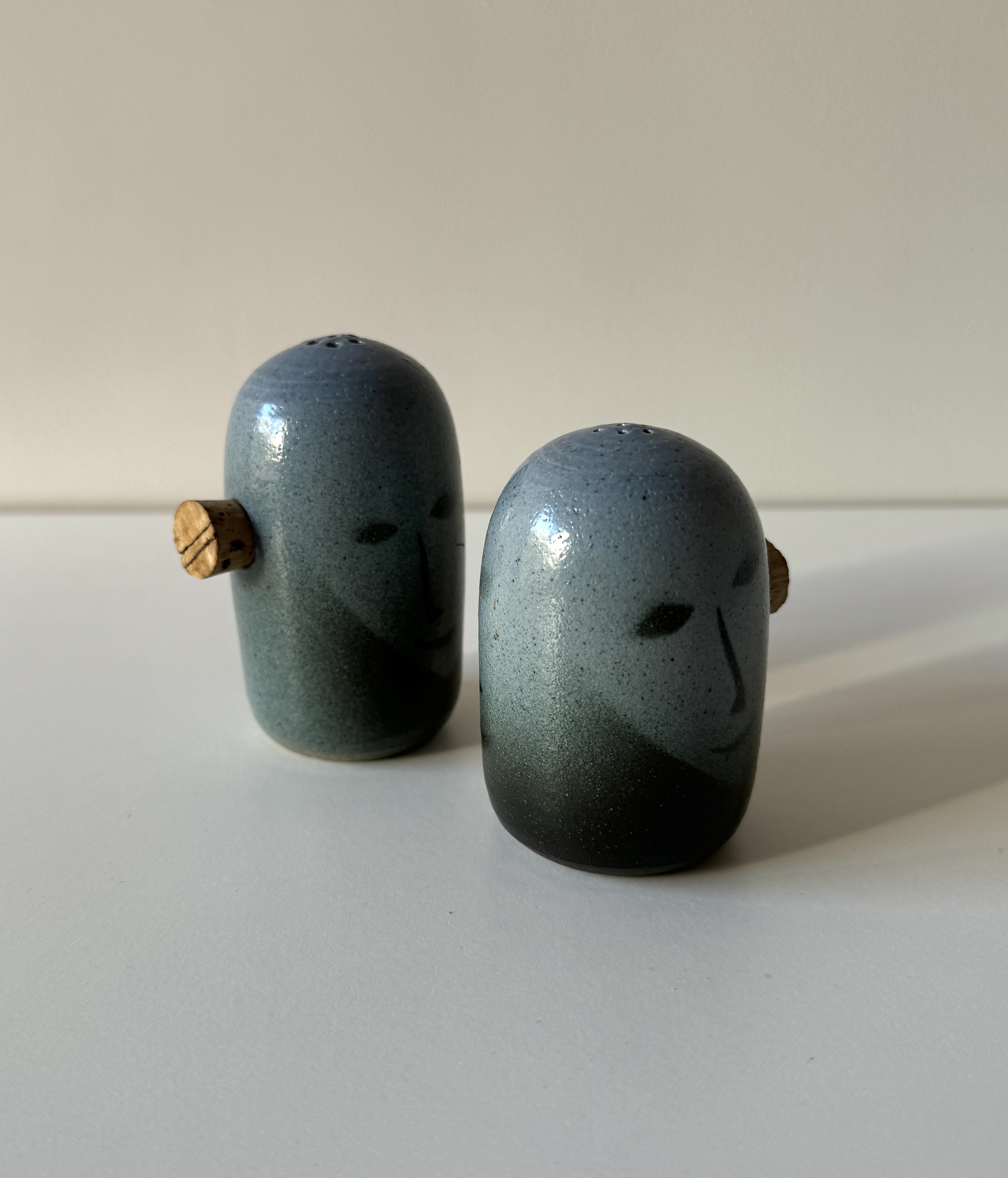 Handmade ceramic salt and pepper shakers from Finland