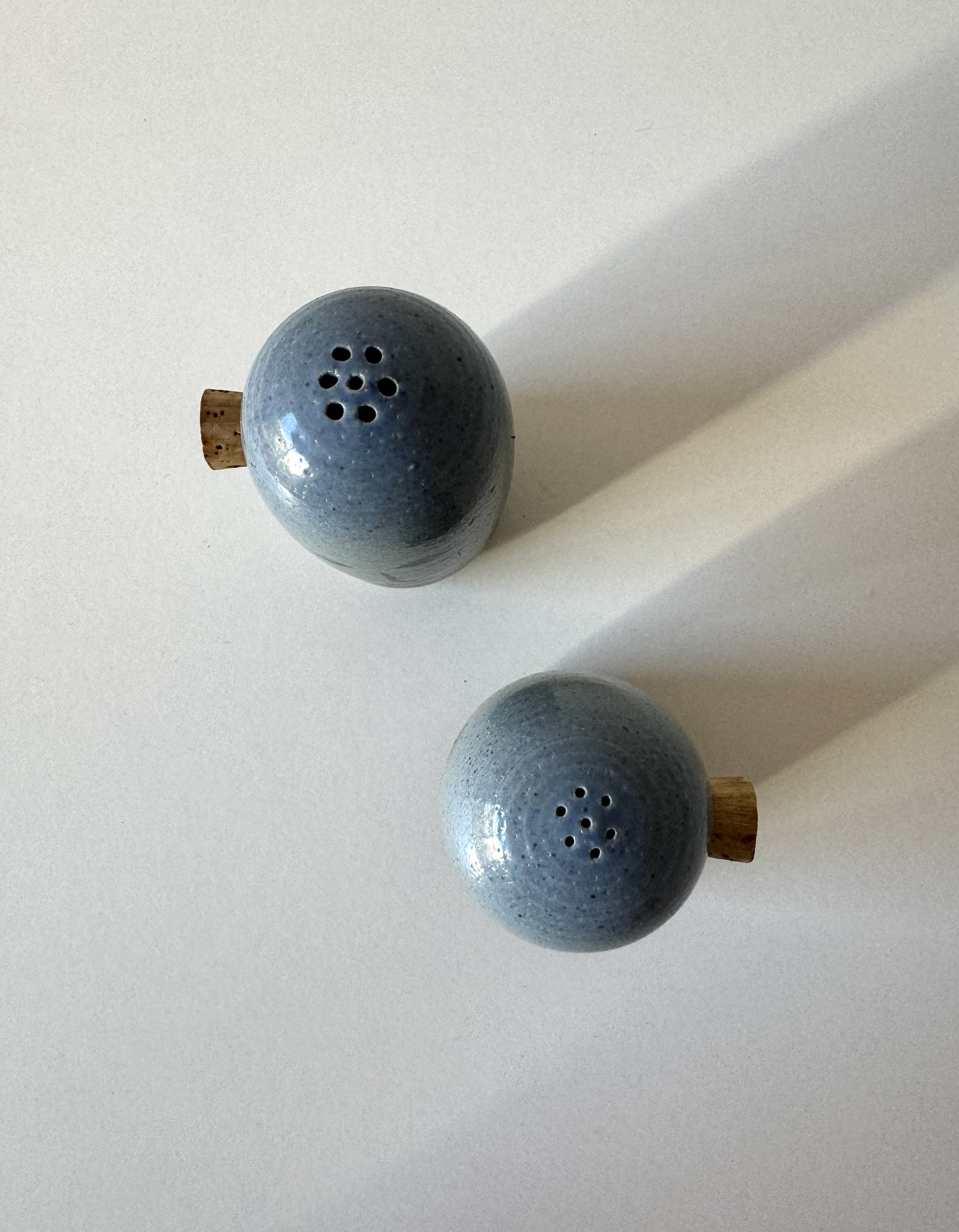 Handmade ceramic salt and pepper shakers from Finland
