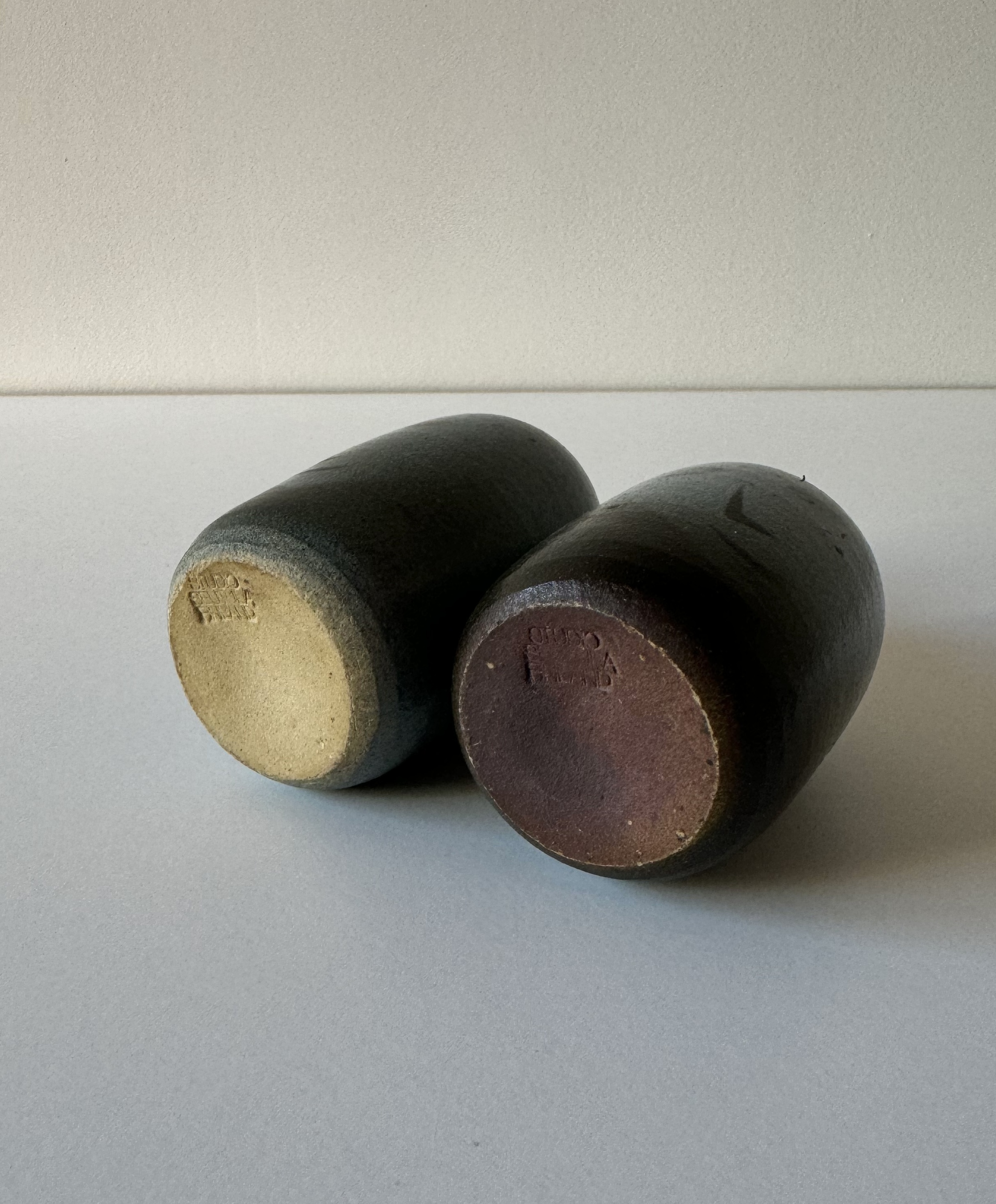Handmade ceramic salt and pepper shakers from Finland