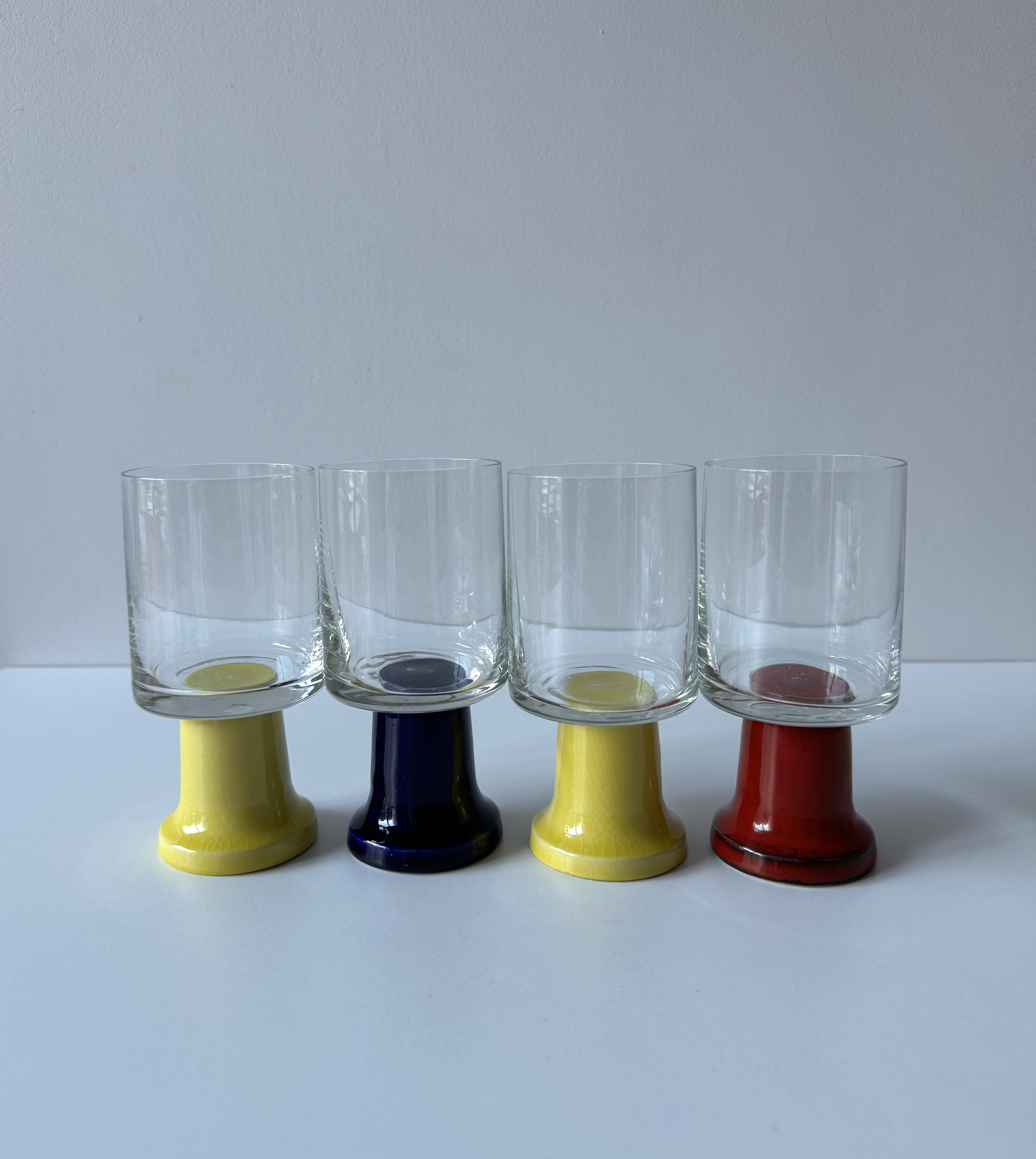 Set of 4 handcrafted glasses/France