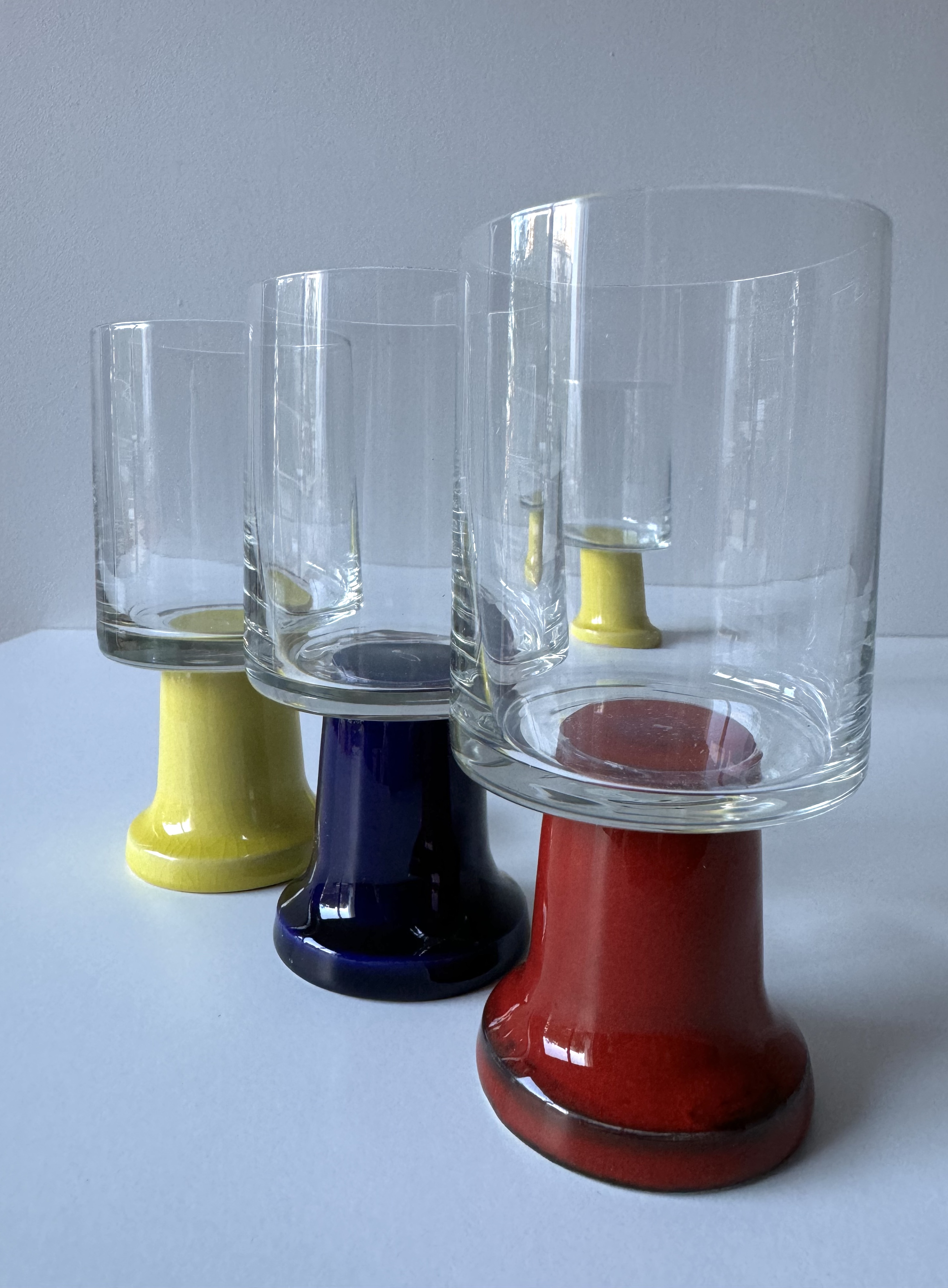 Set of 4 handcrafted glasses/France