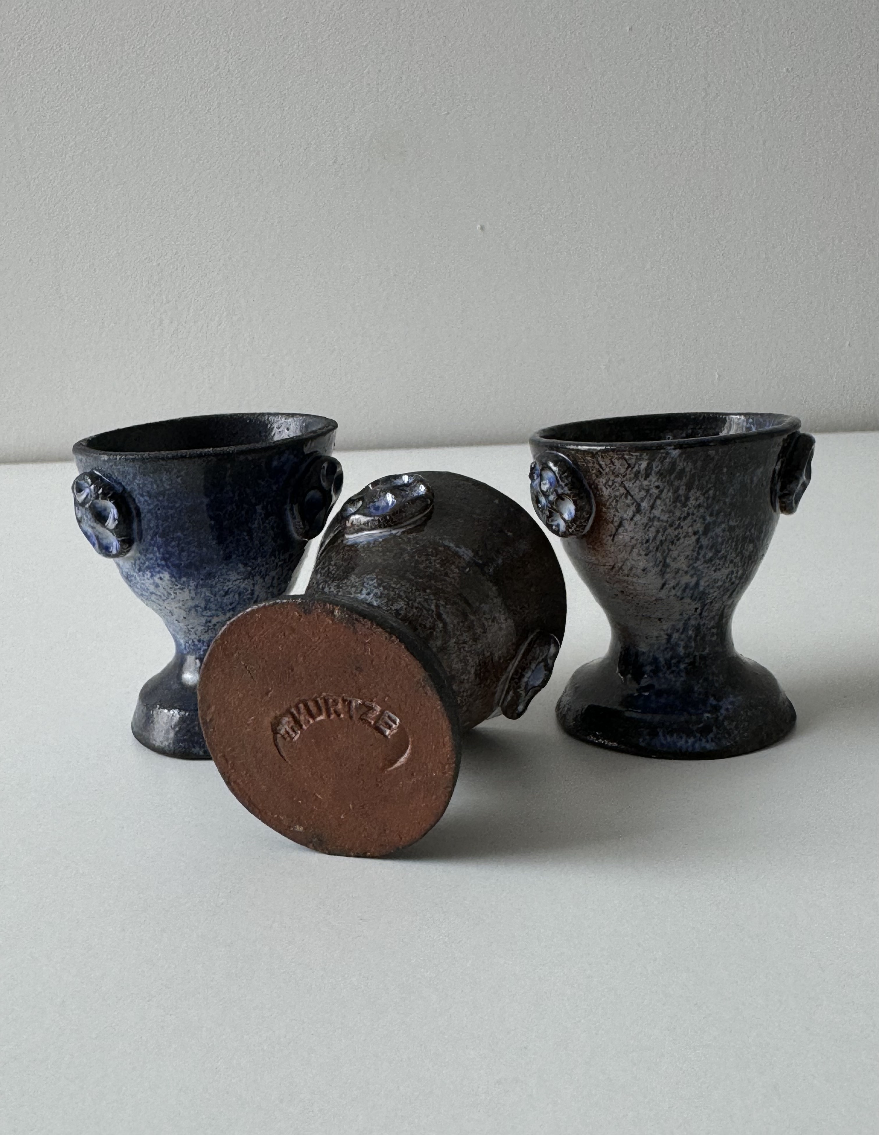 Handmade Ceramic Egg Cups / Finland /TKURTZE