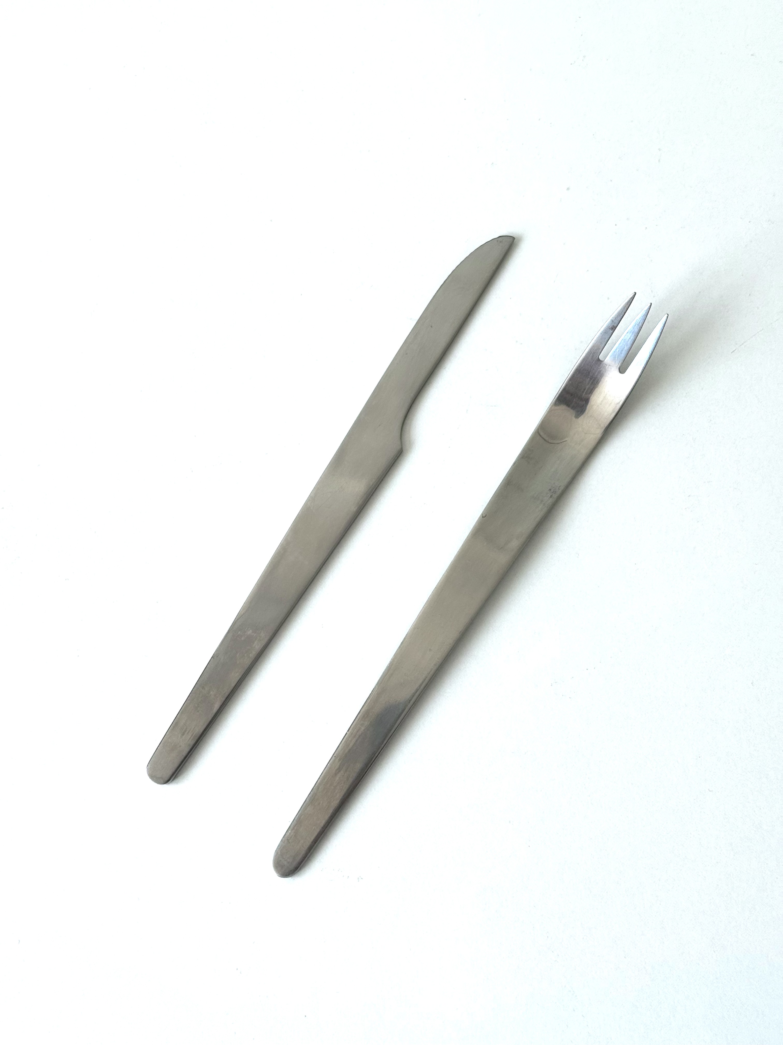 Salad fork and knife/ Mid Century design by Arne Jacobsen for Georg Jensen
