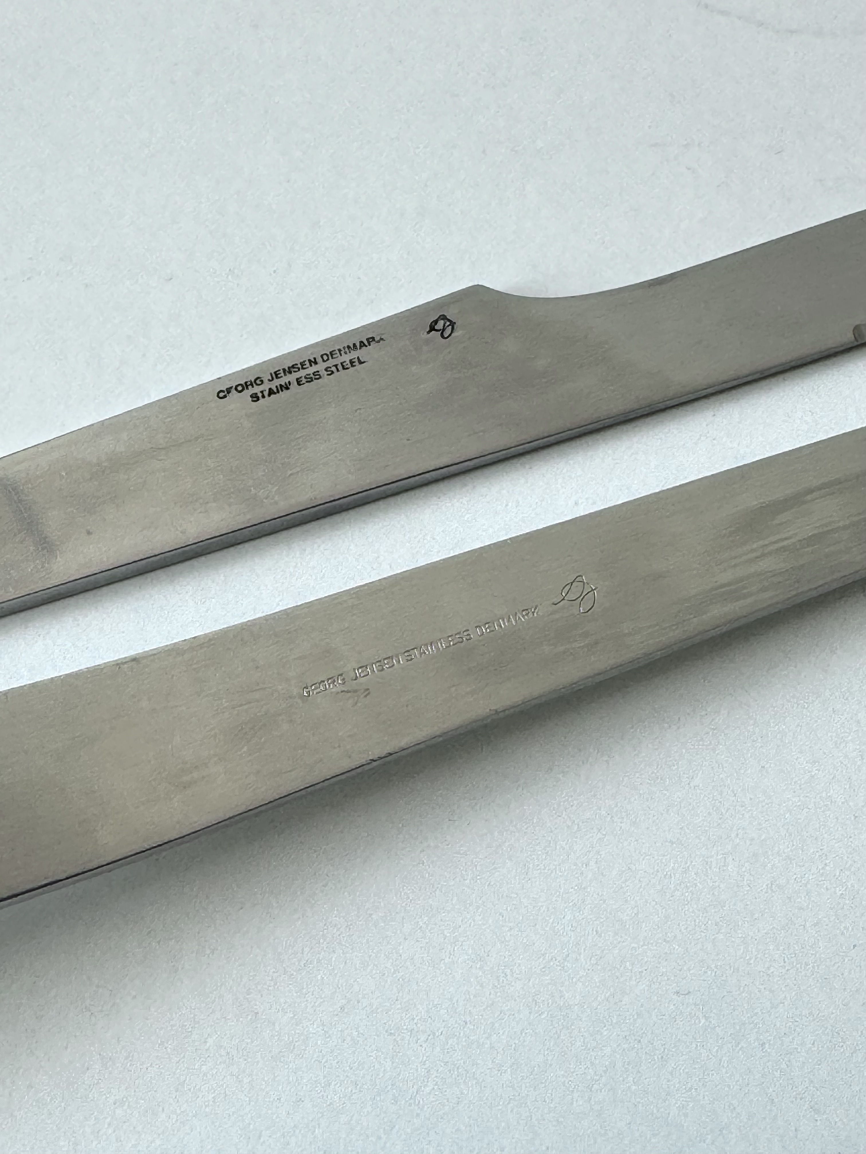 Salad fork and knife/ Mid Century design by Arne Jacobsen for Georg Jensen