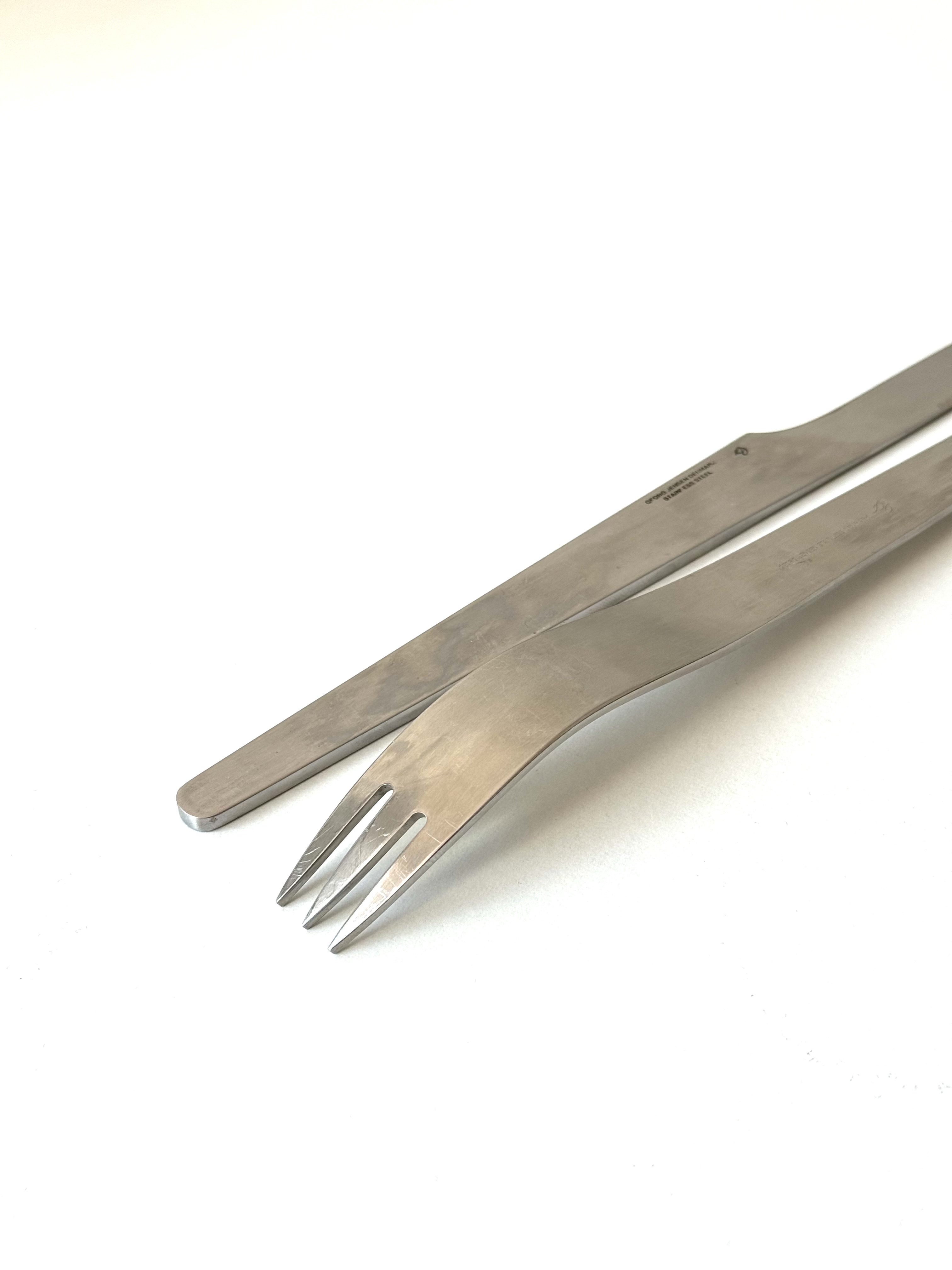 Salad fork and knife/ Mid Century design by Arne Jacobsen for Georg Jensen