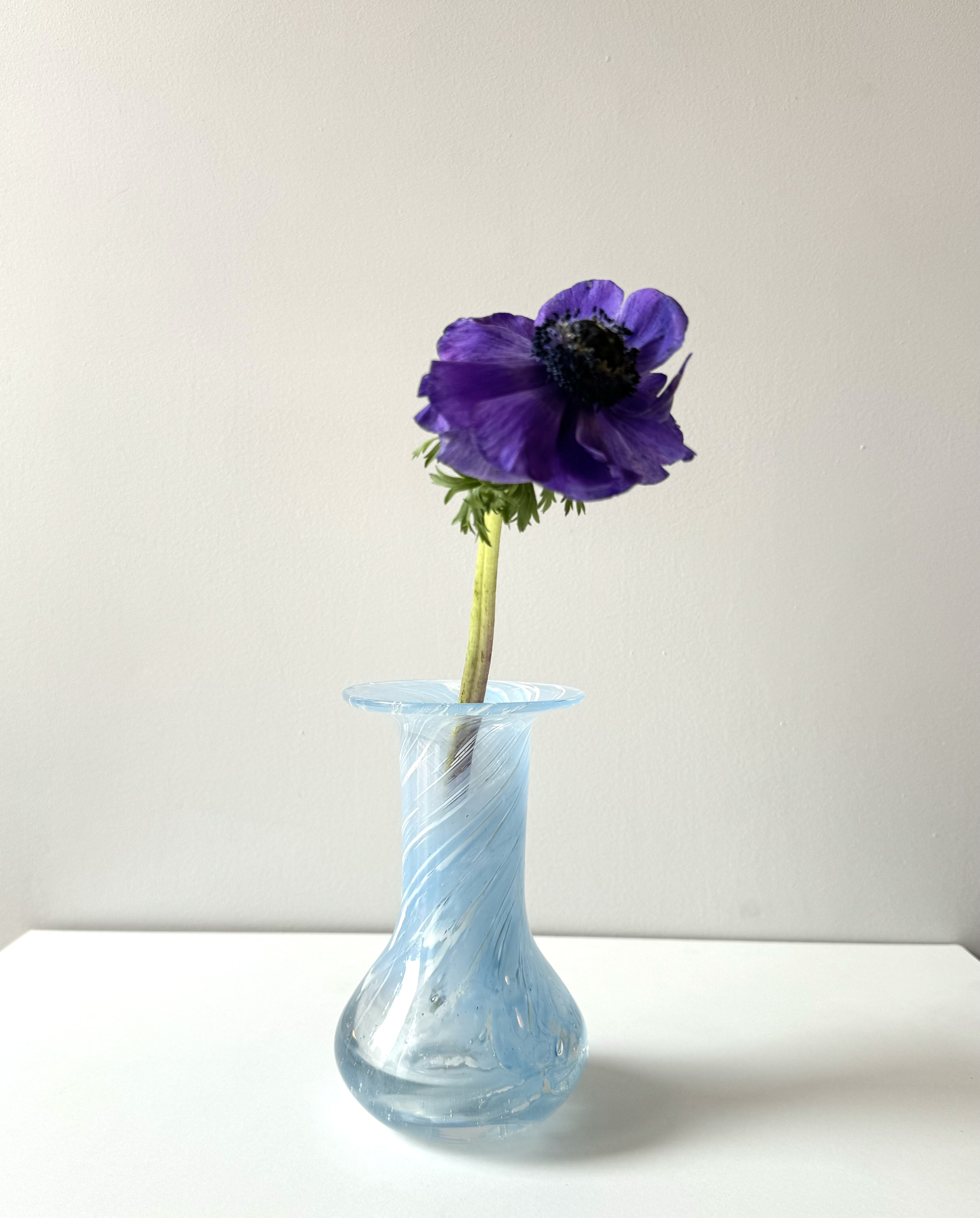 Blue glass vase / Scottish company Caithness