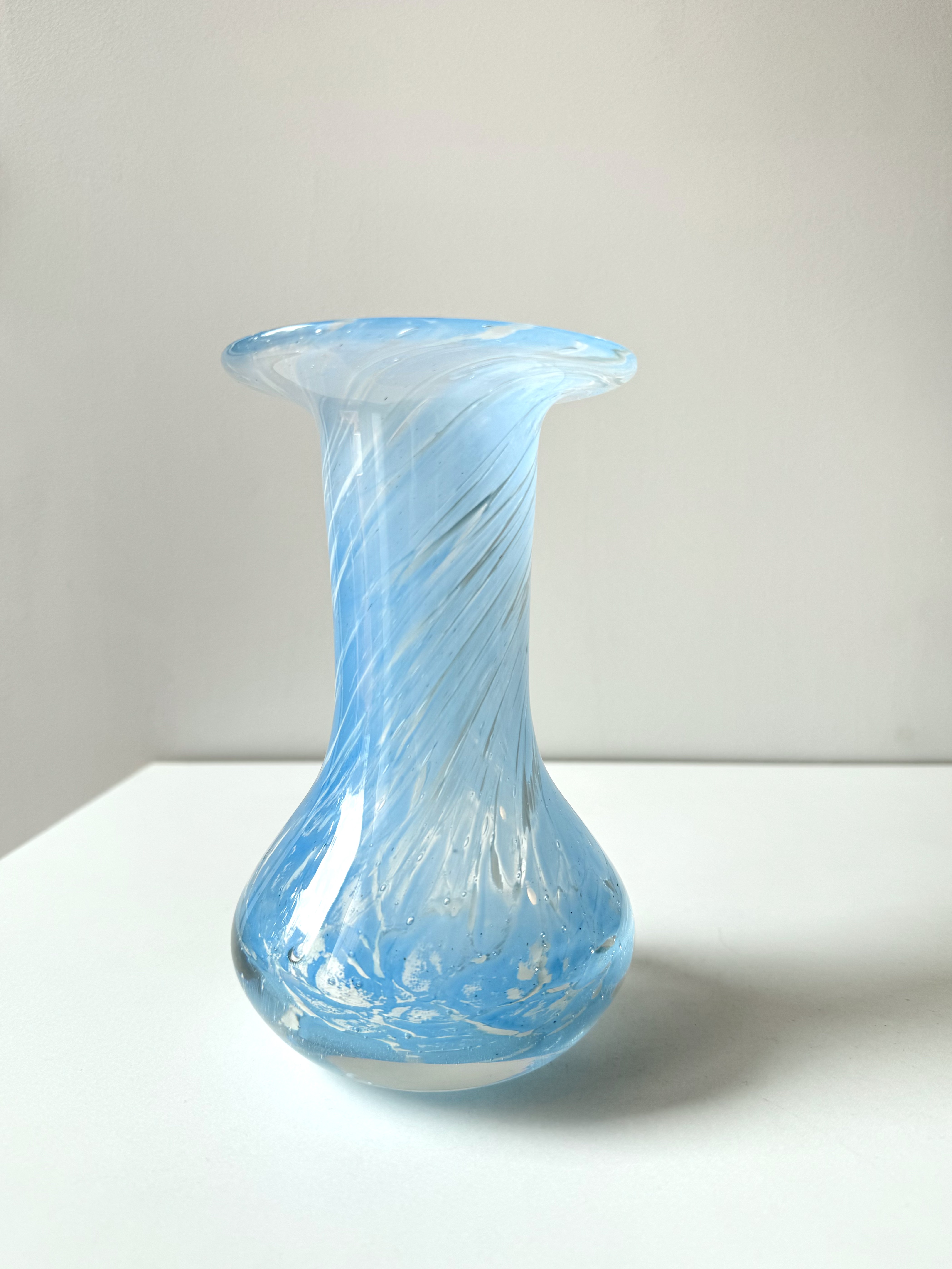 Blue glass vase / Scottish company Caithness