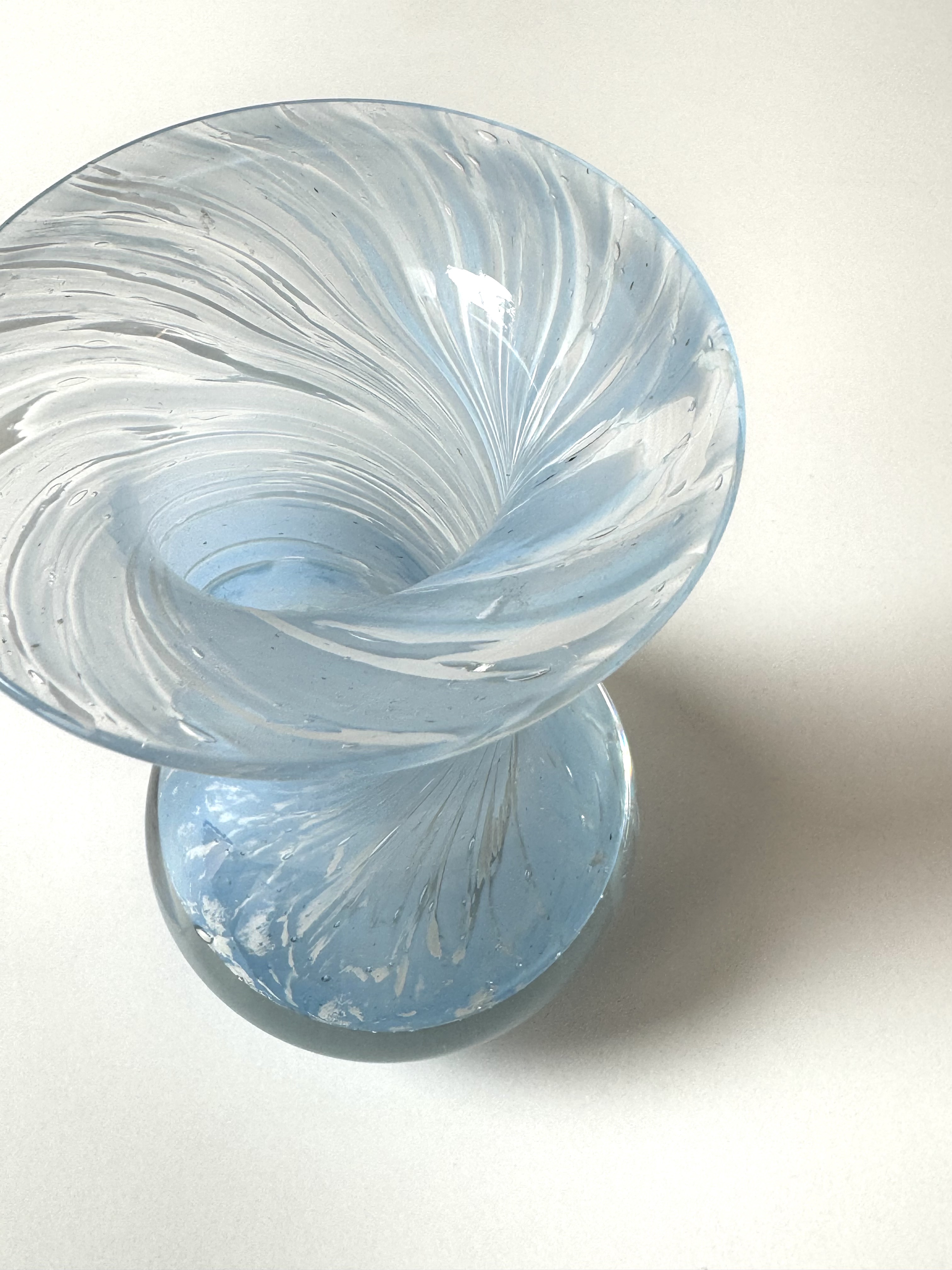 Blue glass vase / Scottish company Caithness