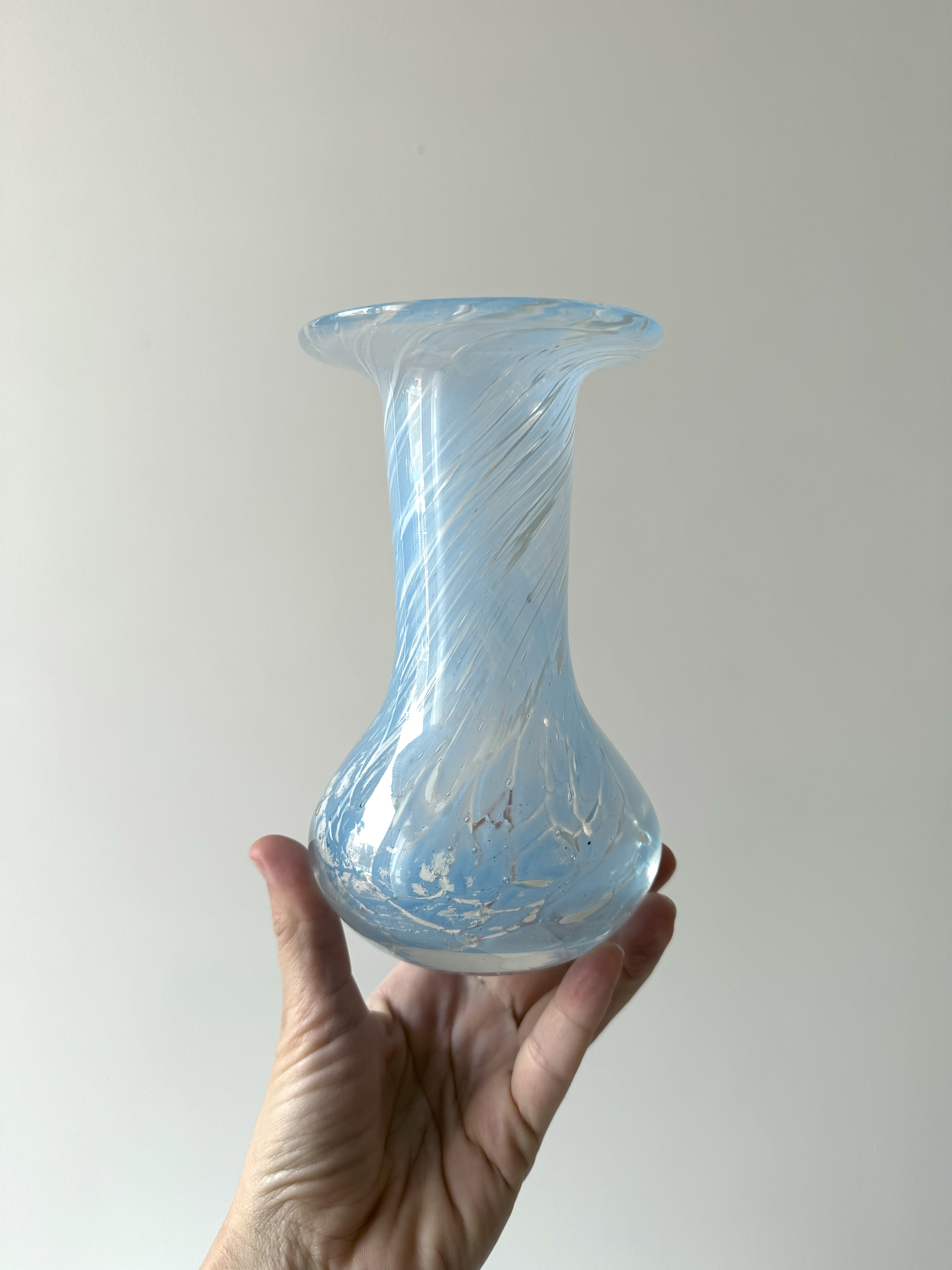 Blue glass vase / Scottish company Caithness
