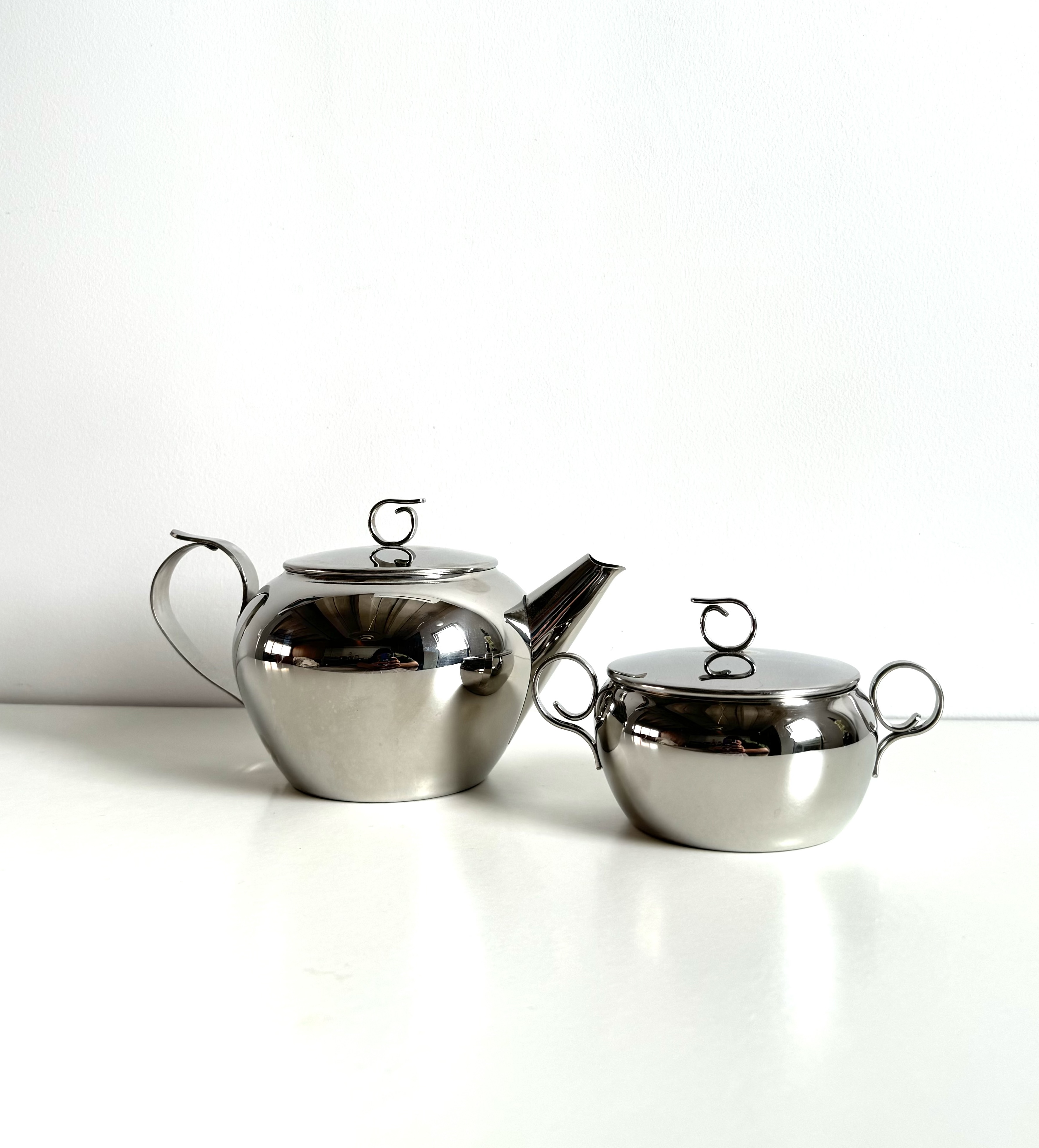 Vintage Teapot and Sugar Bowl Set – Létang Rémy (France, 1970s–1980s)