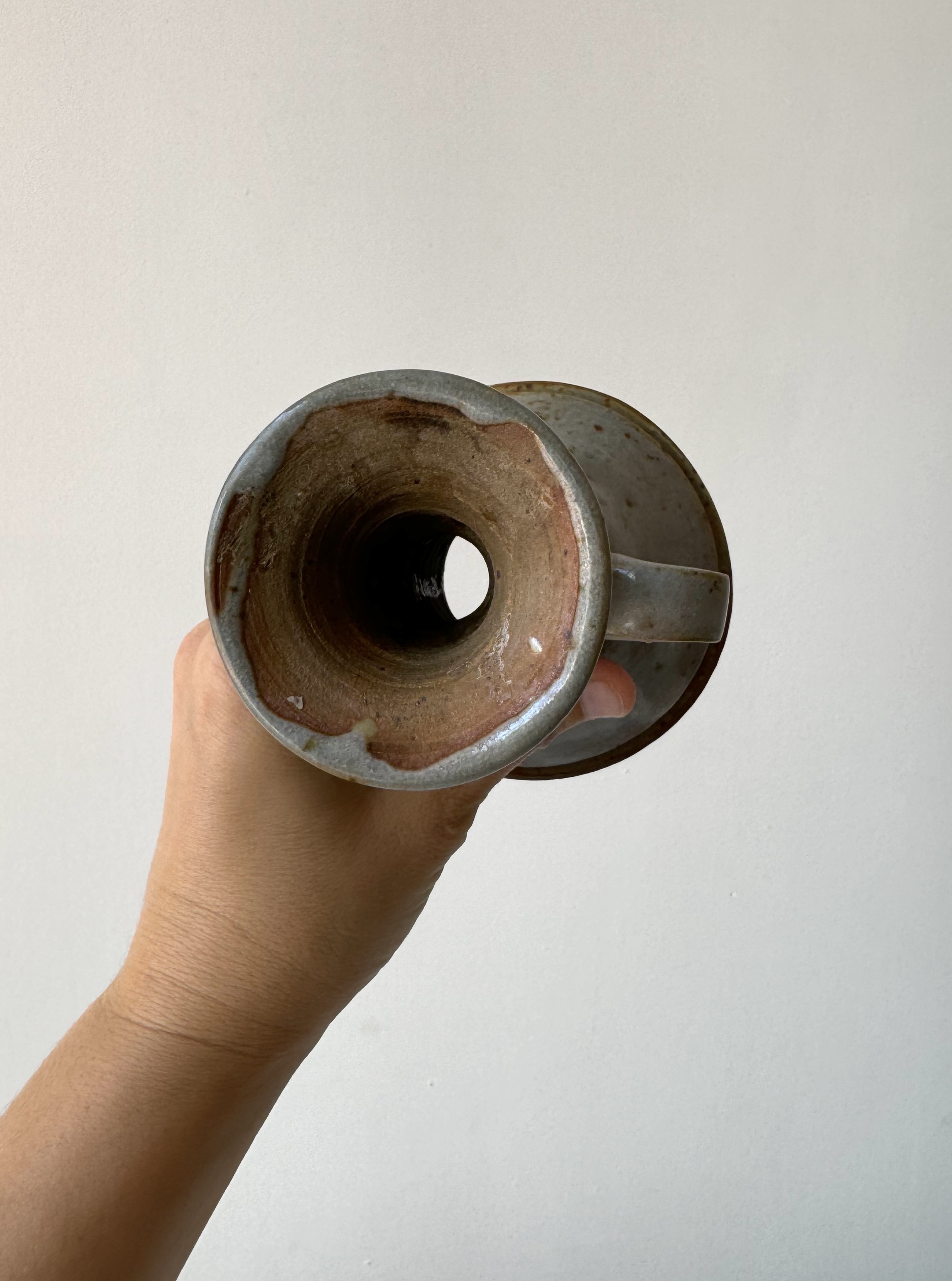 Handmade Ceramic Candle Holder/ France