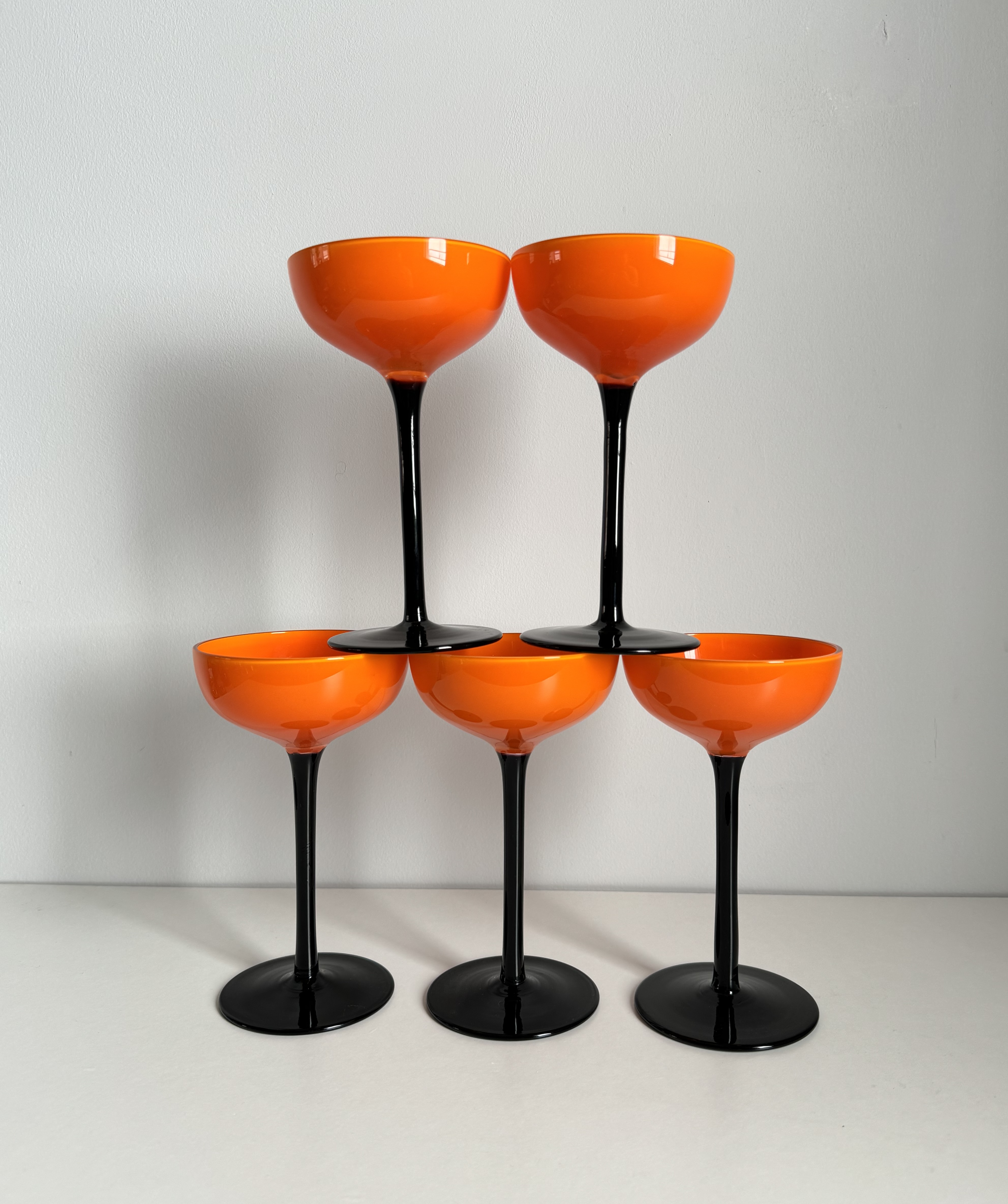 Handmade Murano Glass Champagne Flutes /Italy 