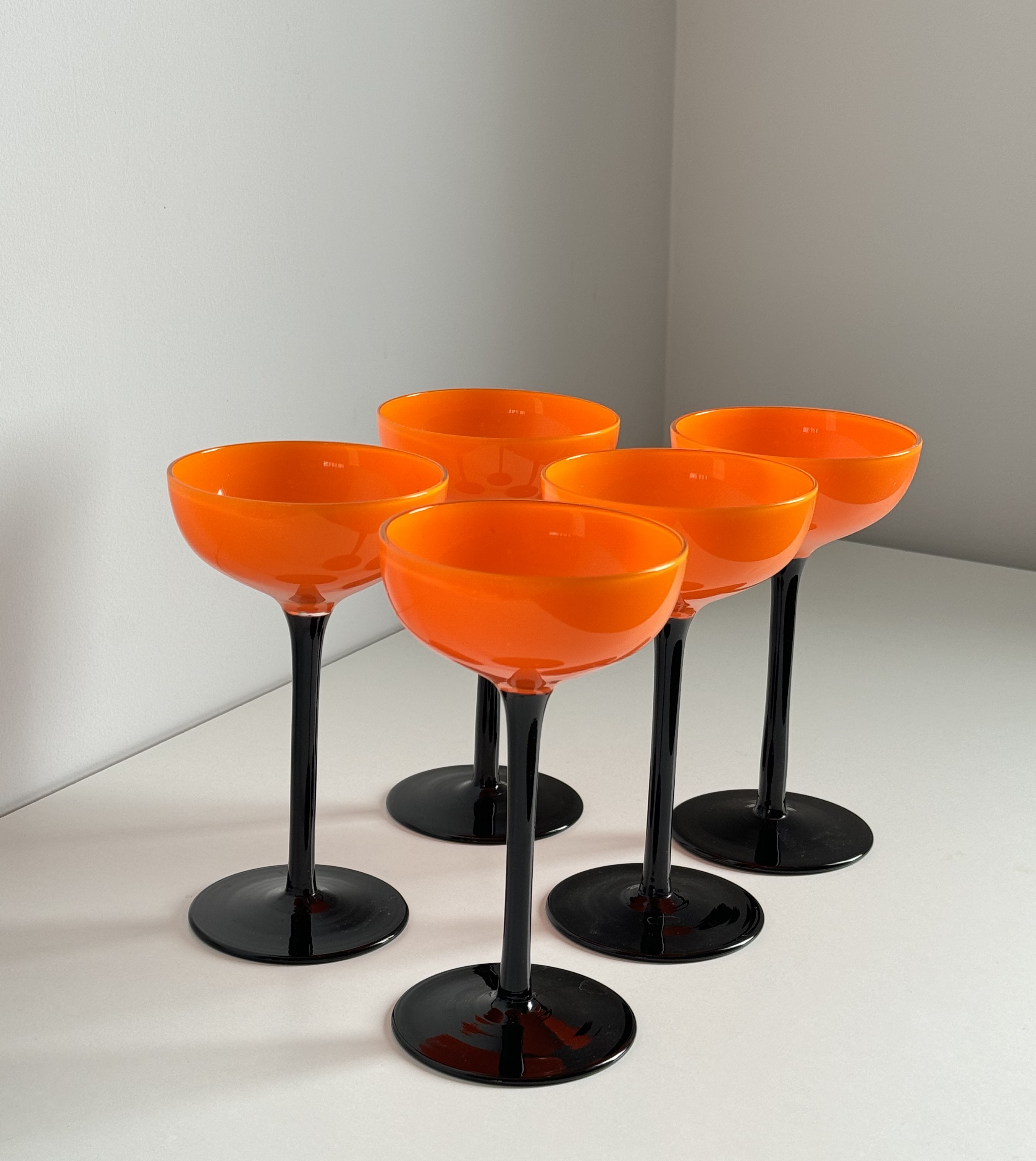 Handmade Murano Glass Champagne Flutes /Italy 