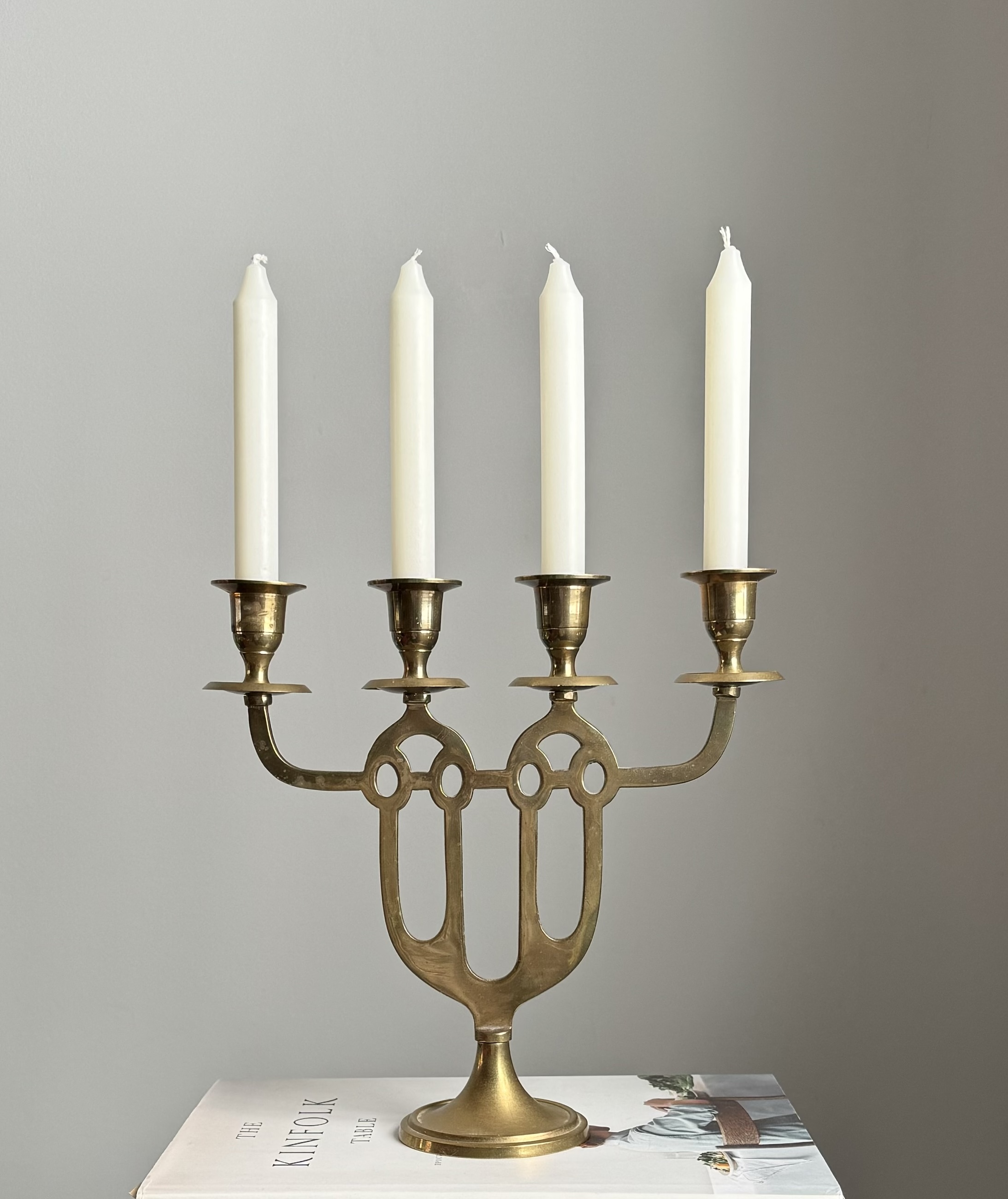 Swedish brass candle holder for 4 candles