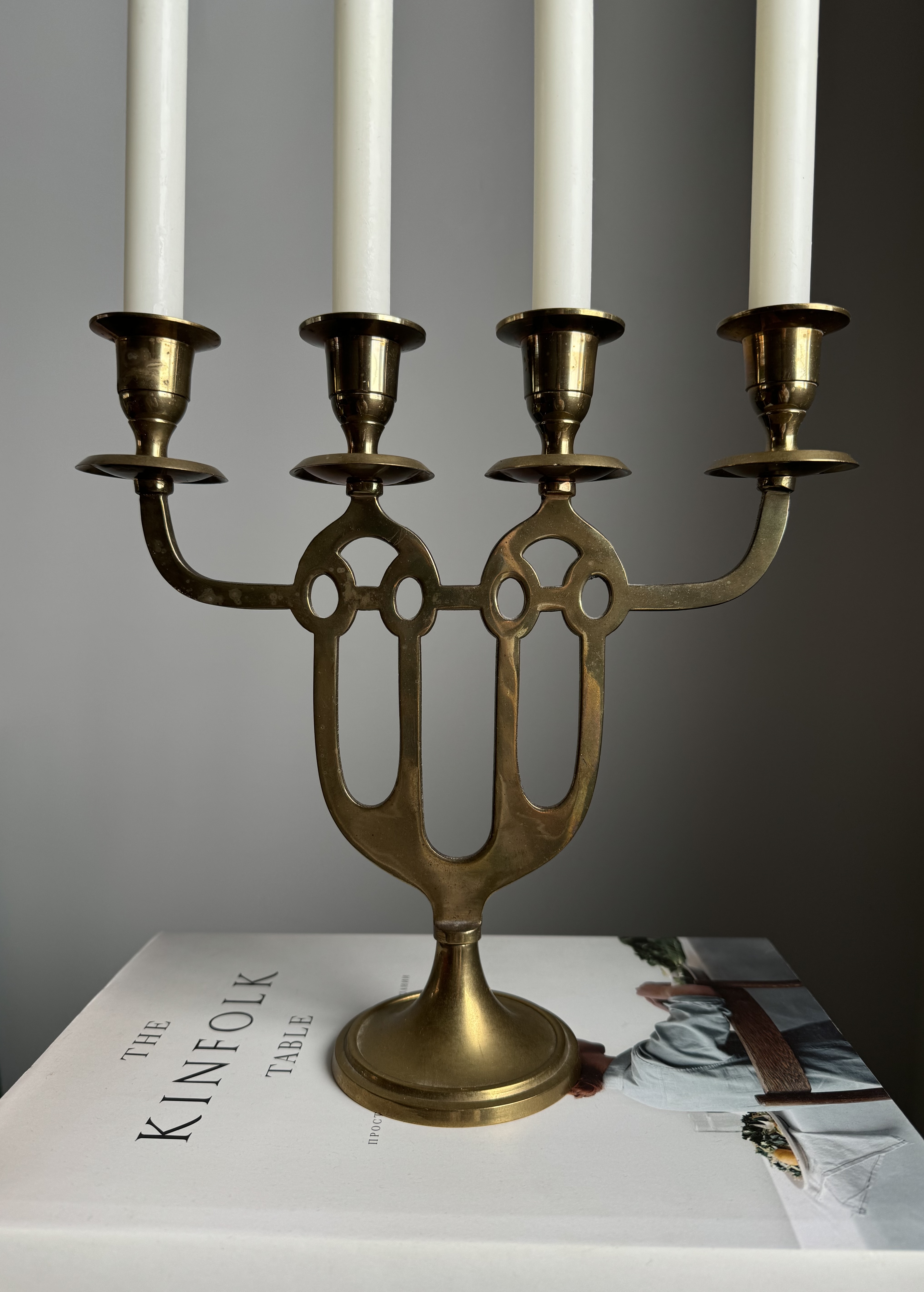 Swedish brass candle holder for 4 candles