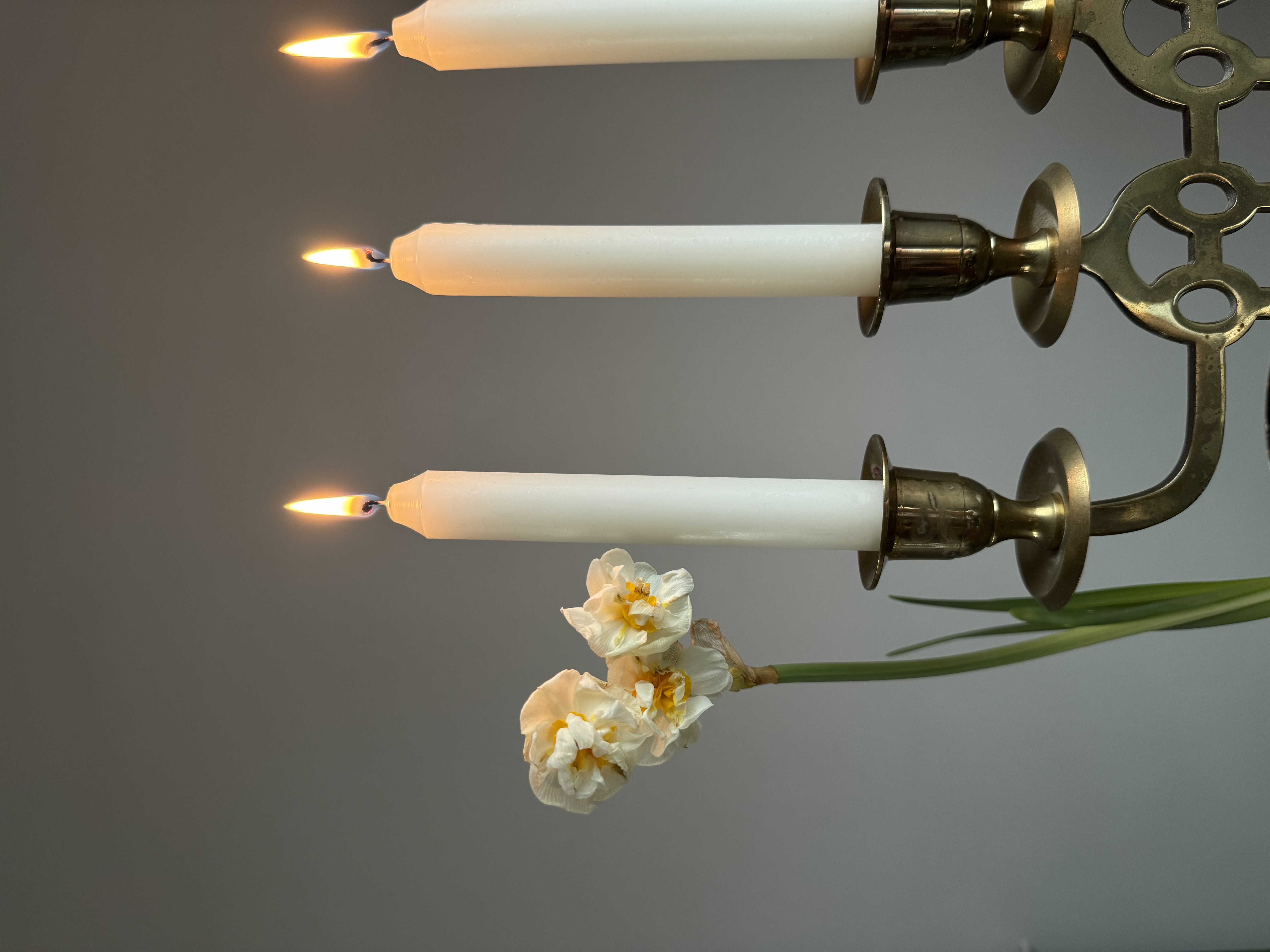 Swedish brass candle holder for 4 candles