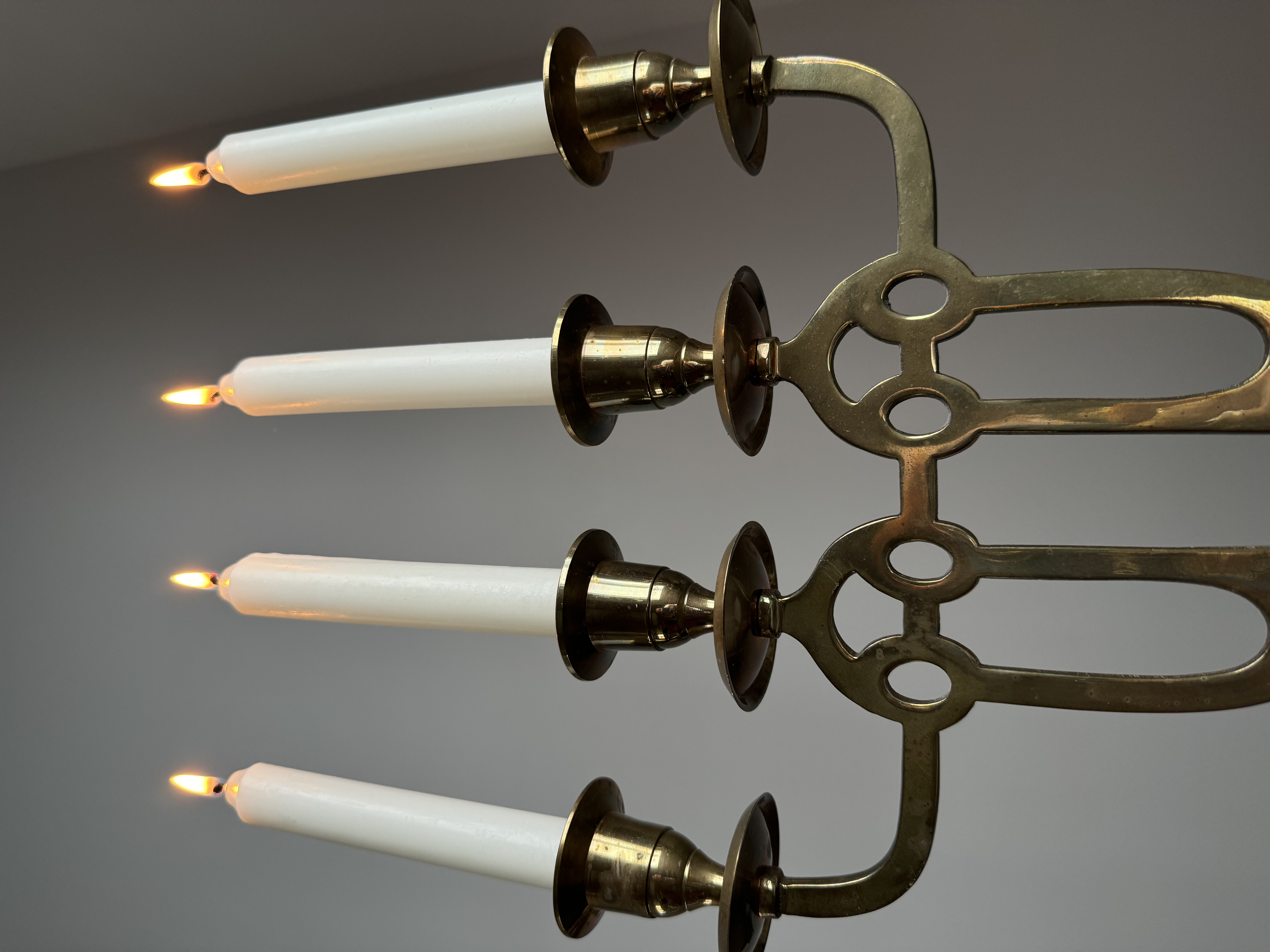 Swedish brass candle holder for 4 candles