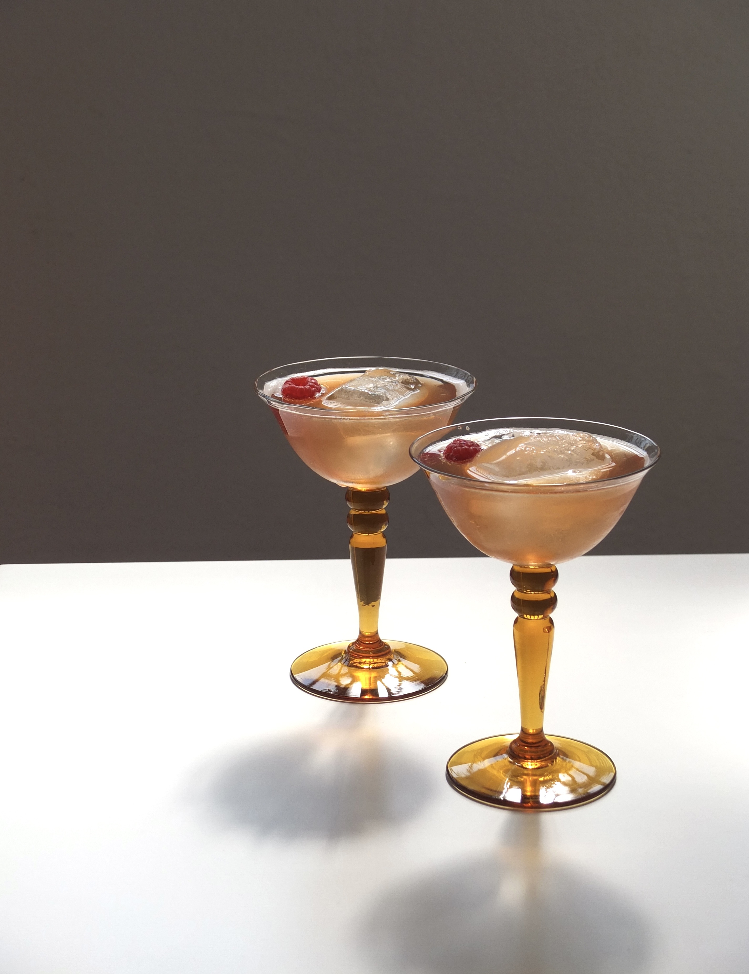 Elegant stemmed glasses for sparkling drinks/ France