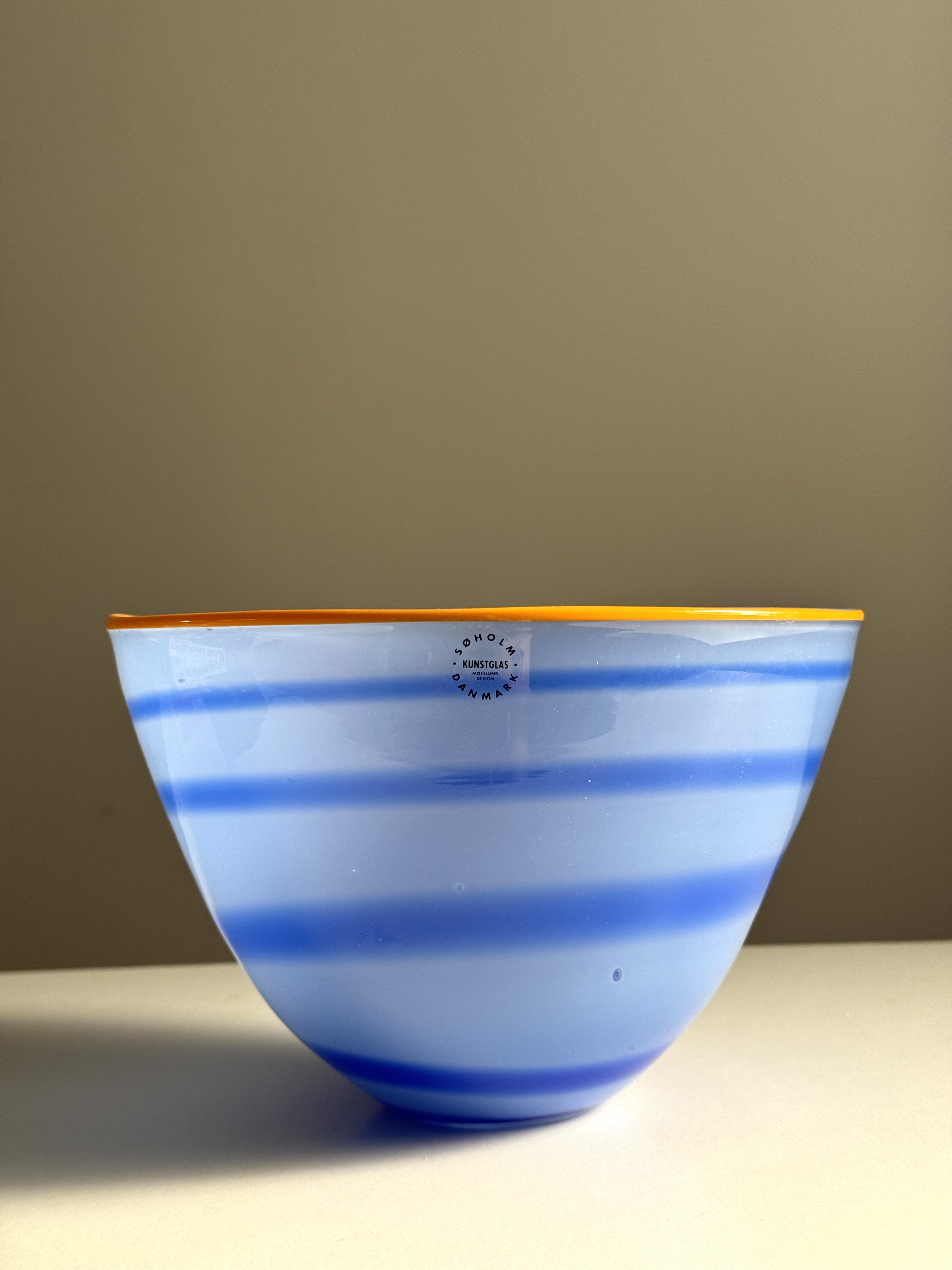 Glass Bowl with Bright Pattern / Danish Company Søholm