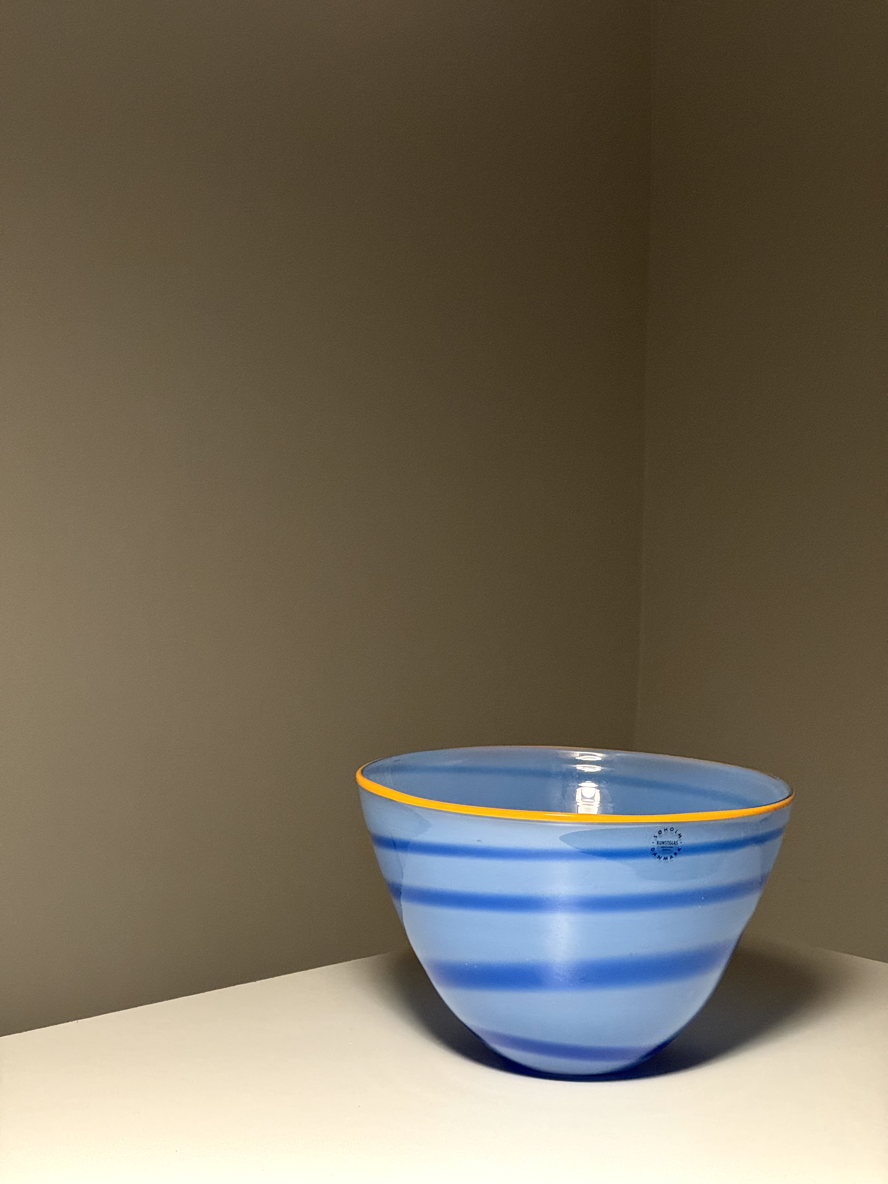 Glass Bowl with Bright Pattern / Danish Company Søholm