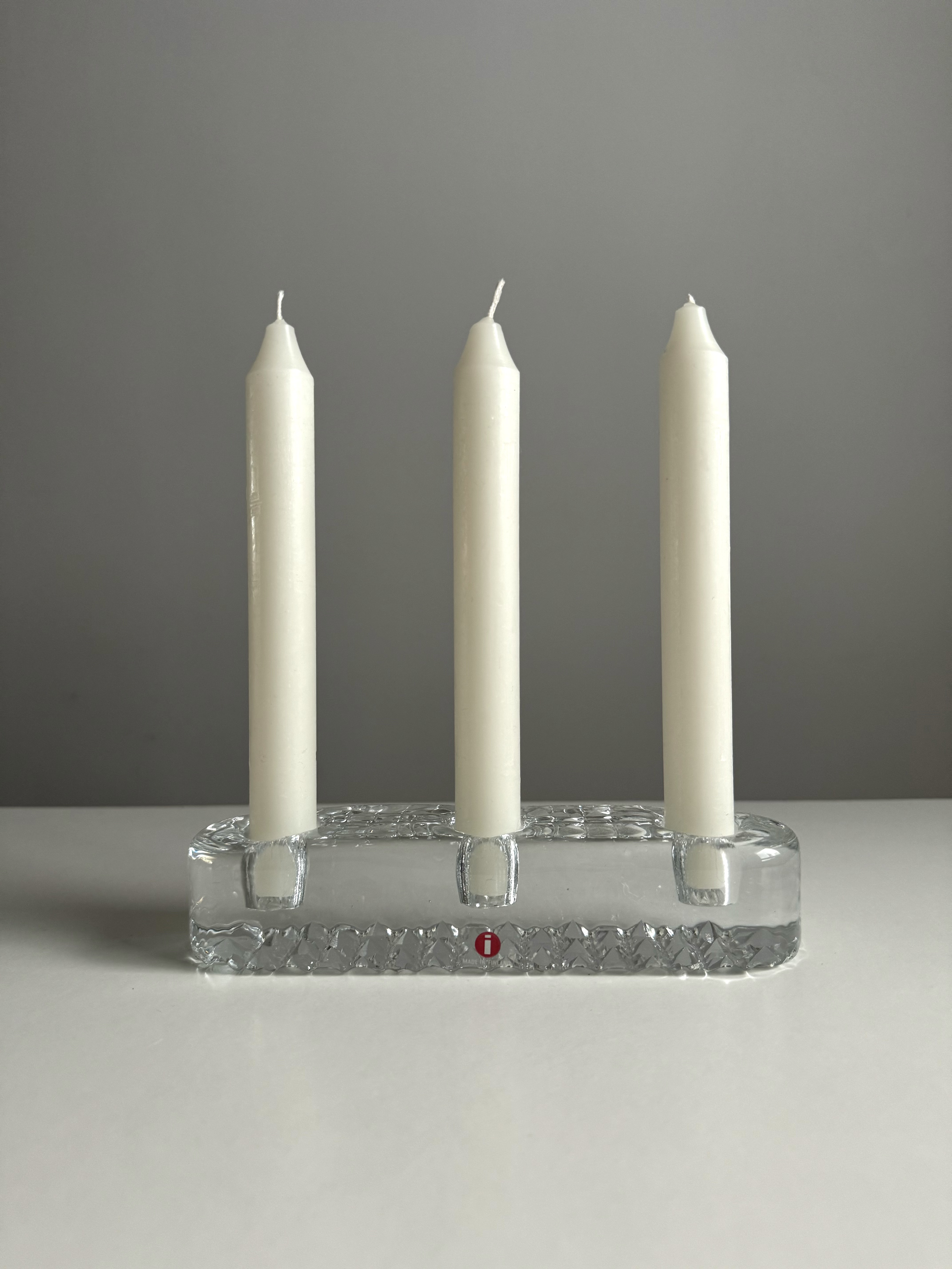Art Glass 3 Candlestick Holder /Iittala Made in Finland