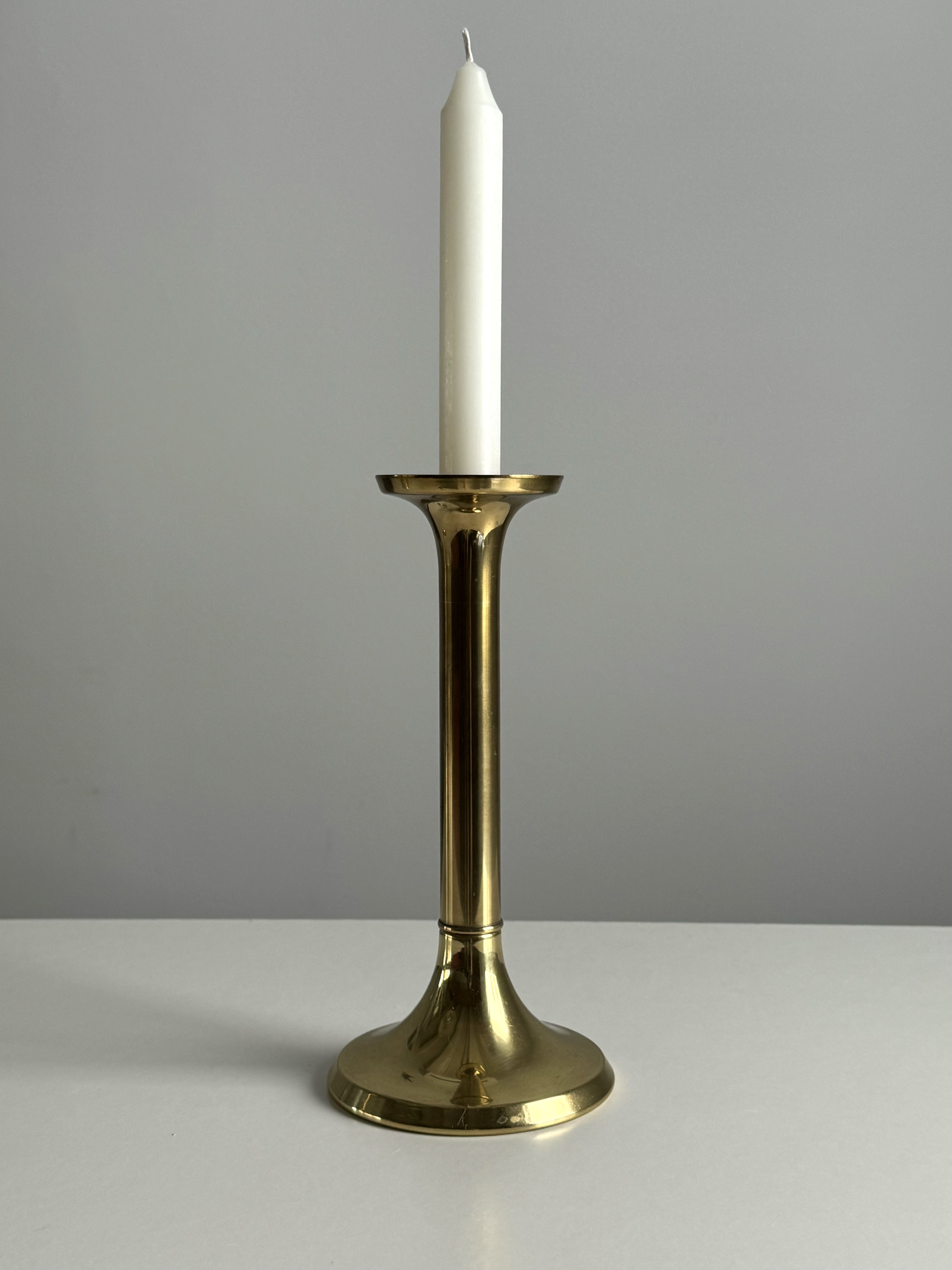 Vintage Brass Candle Holder G.V. Harnisch, Denmark