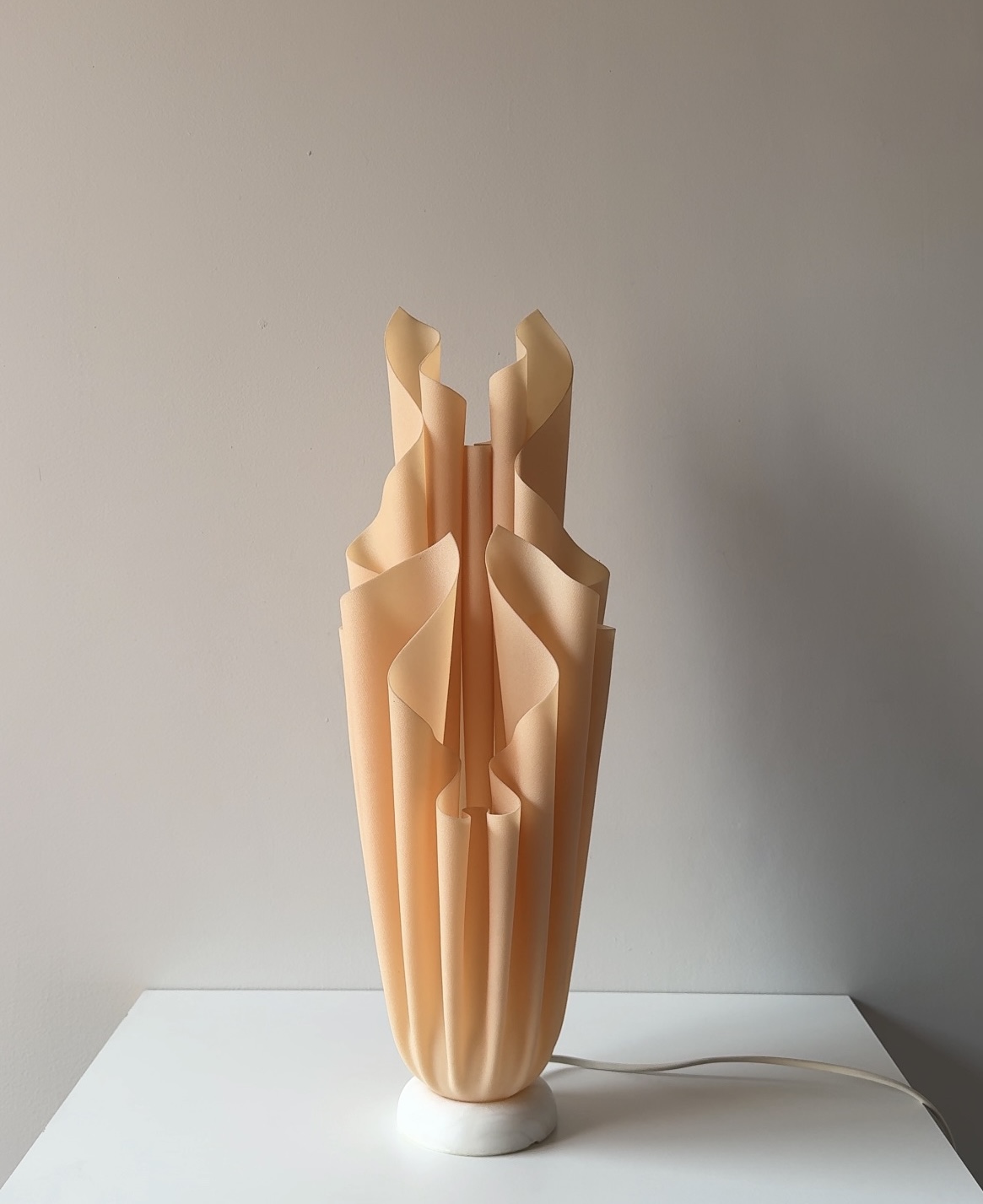 Salmon pink table lamp by Georgia Jacob “Athena” France, 1960-1970s