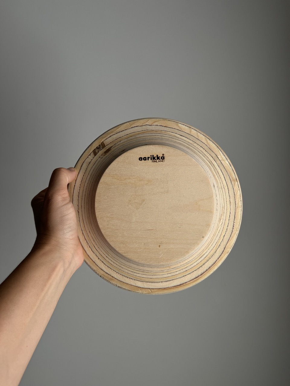 Handcrafted solid wood plate by AARIKKA, Finland, 1980s–1990s