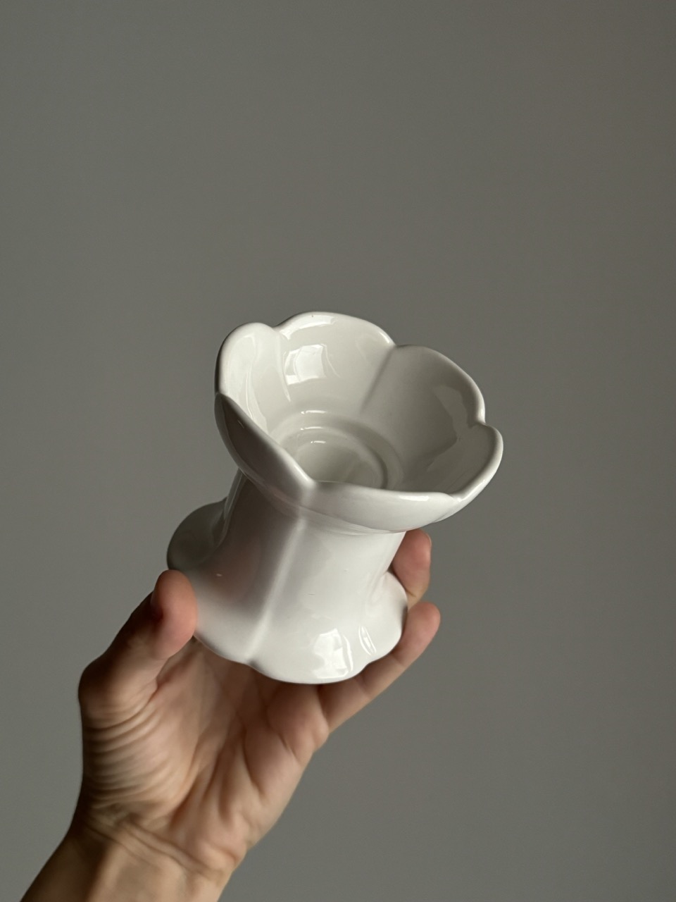 Two candlesticks Lotus Gustavsberg, design Margareta Hennix.