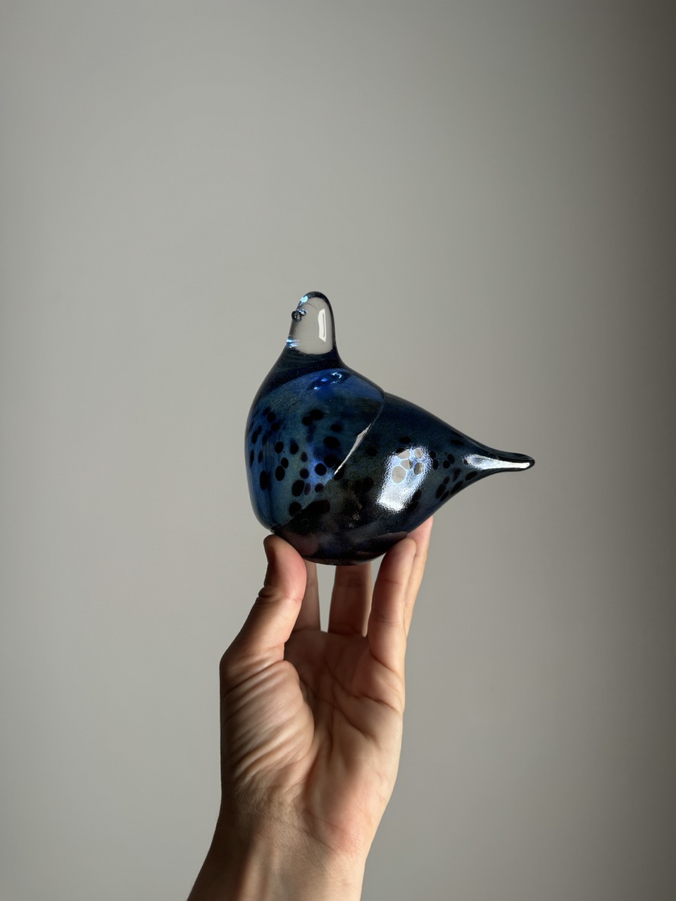 Handcrafted decorative glass bird sculpture /Finland