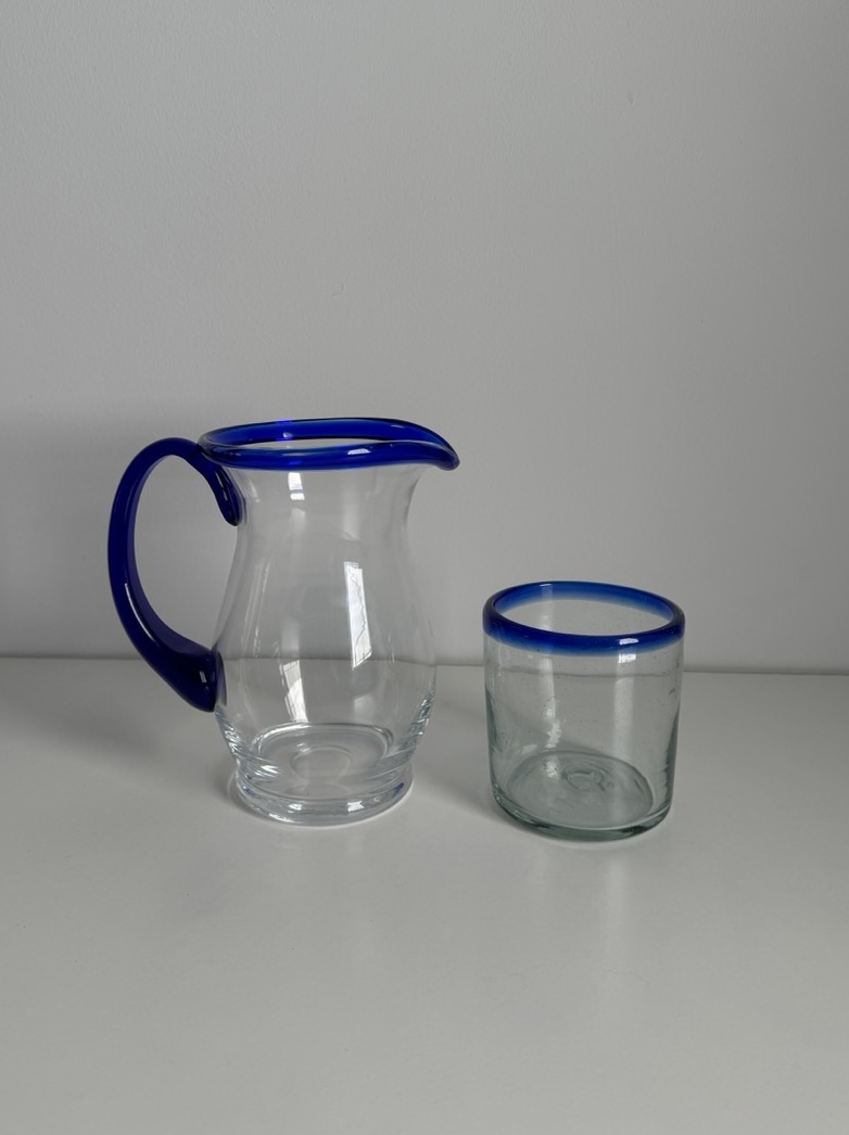  Handmade pitcher and glass/ Sweden