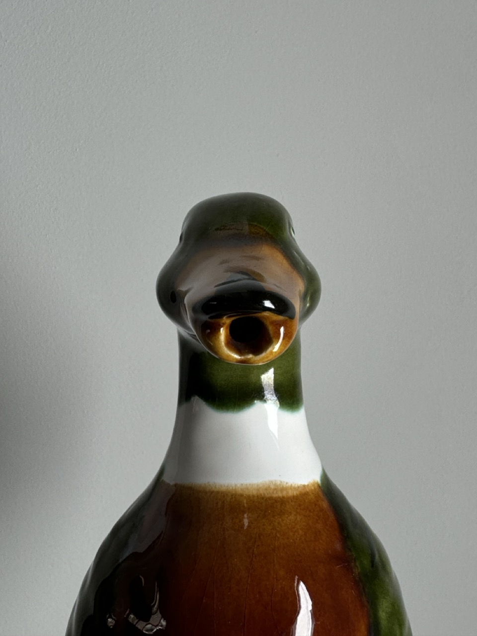 Duck-shaped jug, French majolica  