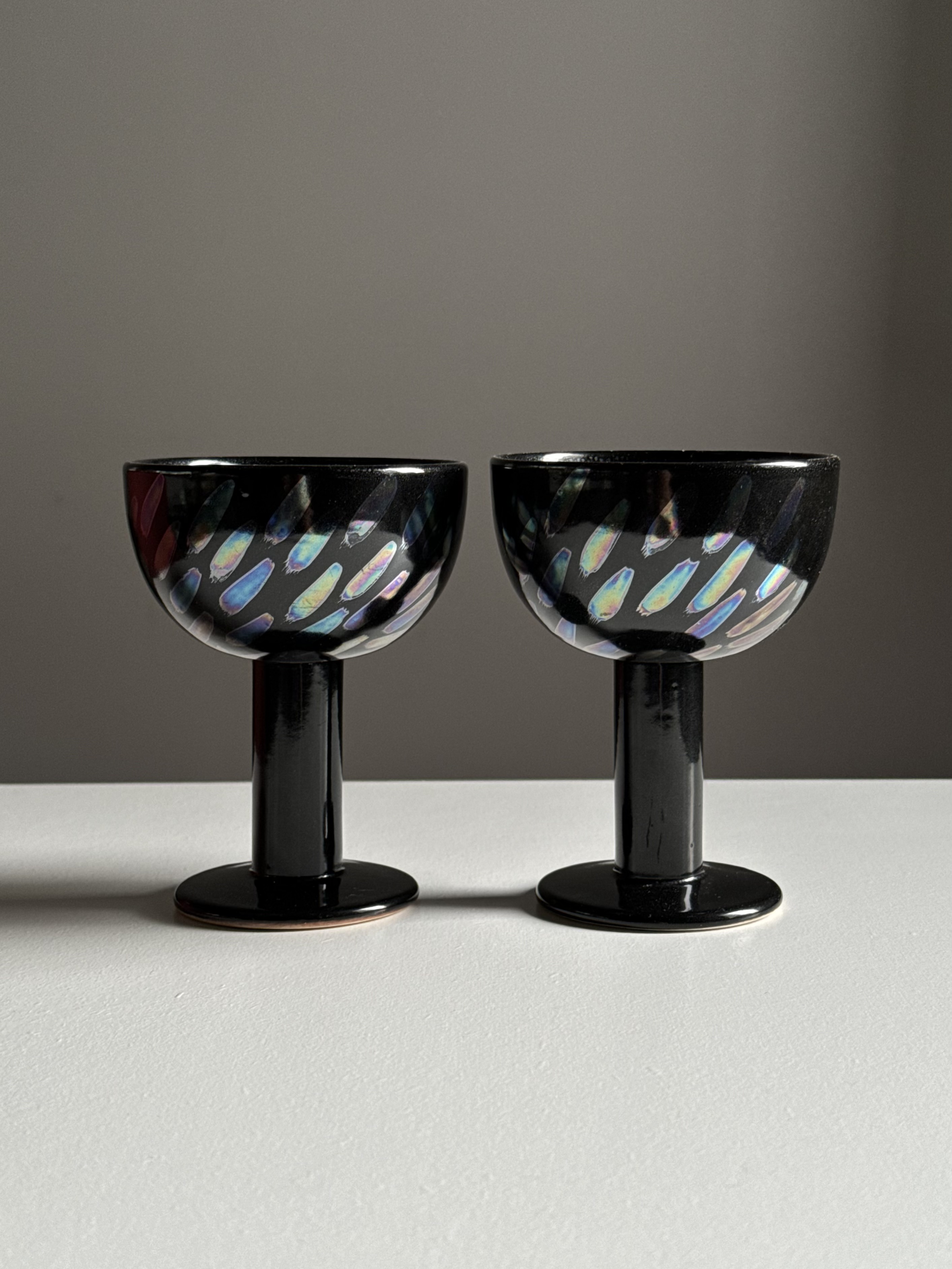 Handcrafted ceramic goblets 1987 / Zeebra Finland