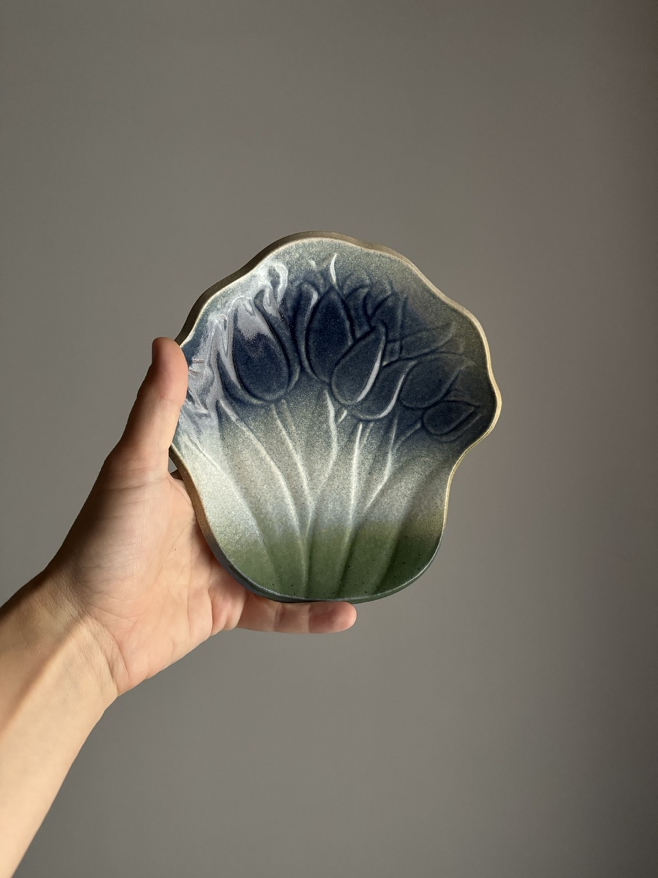 Decorative Handcrafted Plate with Tulips / Finland
