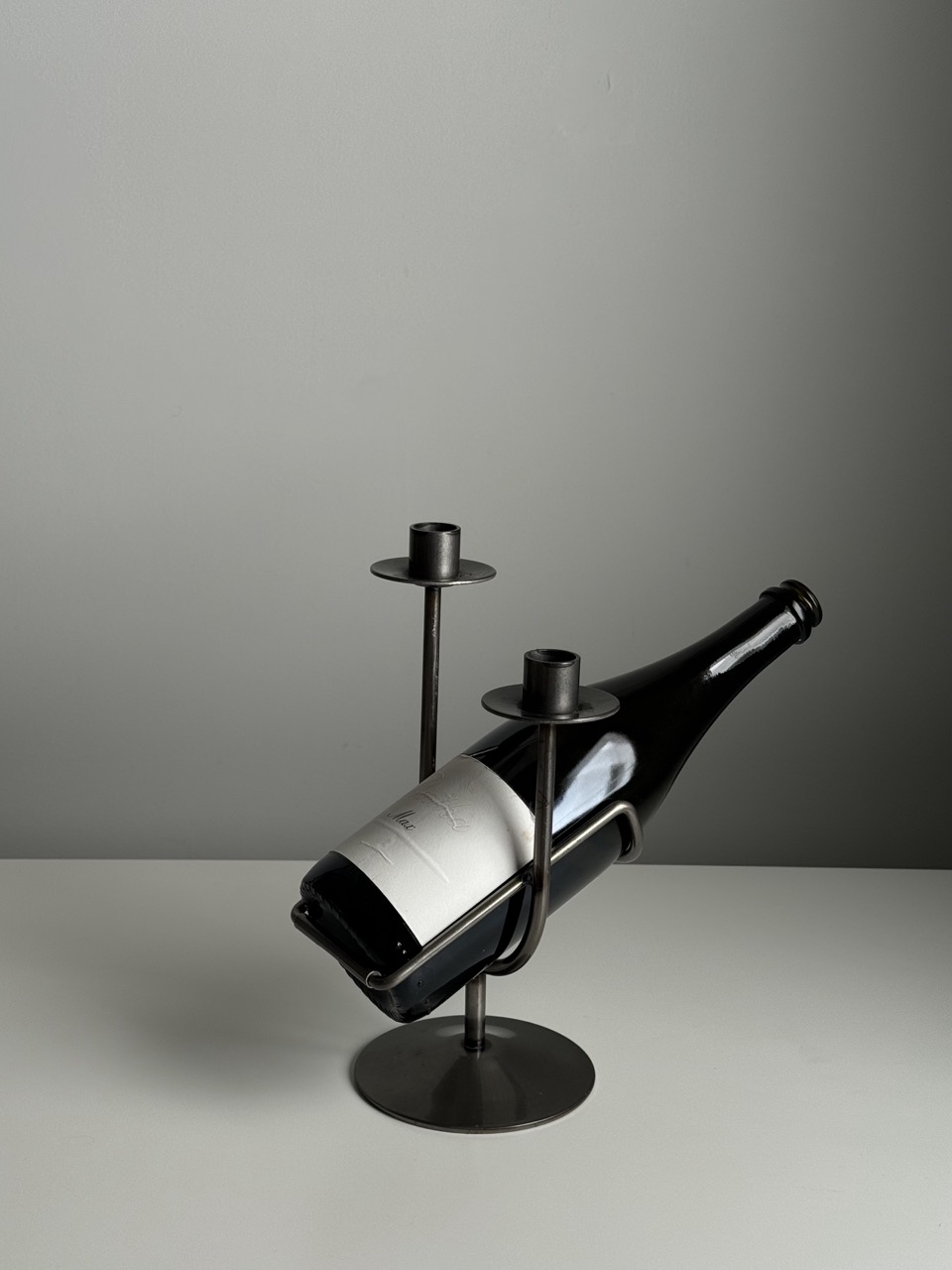  Candle Holder with a Wine Bottle Holder / Scandinavia