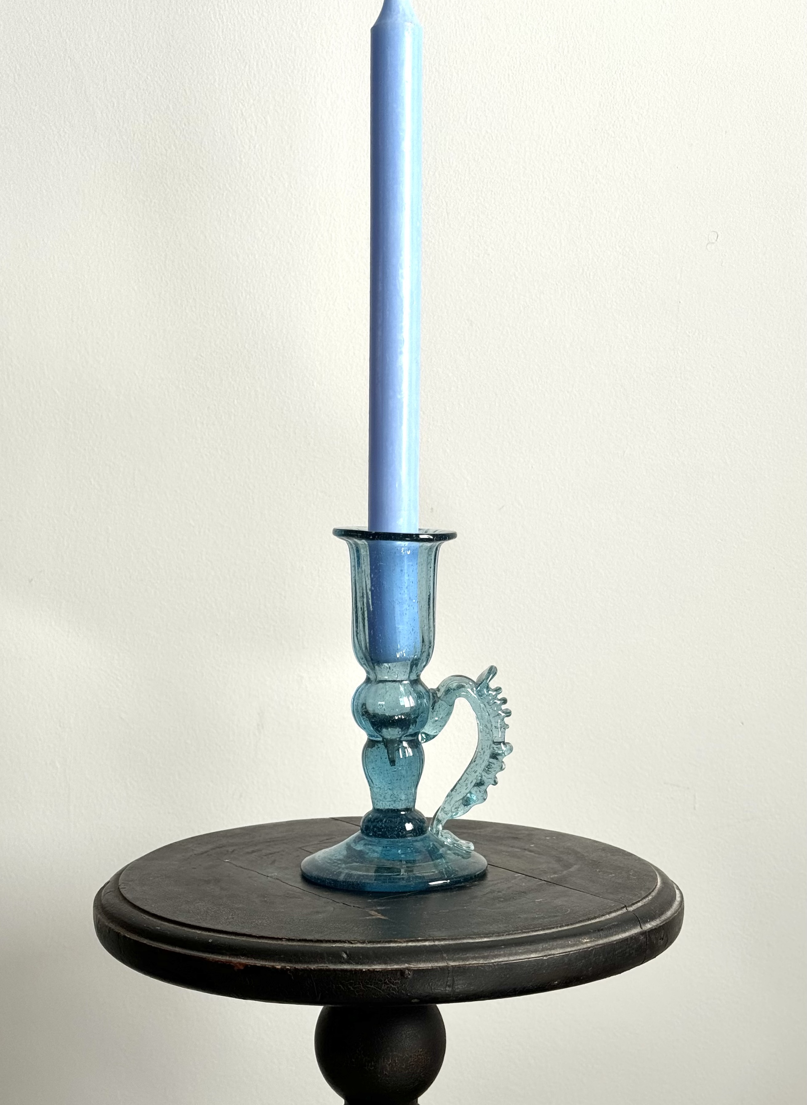 Handcrafted glass candle holder 1970-80s /Gordiola.