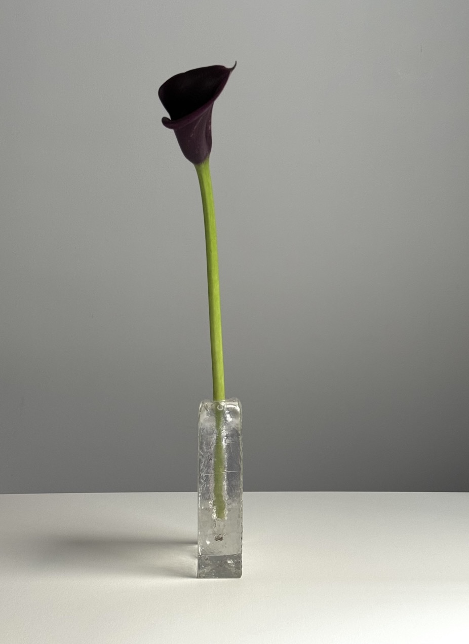 Mid-century textured glass Solifleur vase / Germany / 1960s