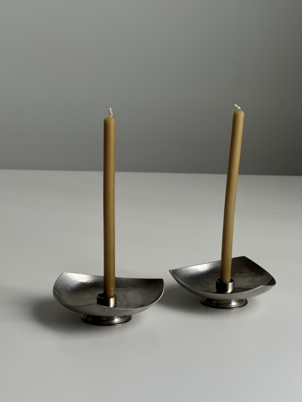 Set of Stainless Steel Candle Holders/ Denmark