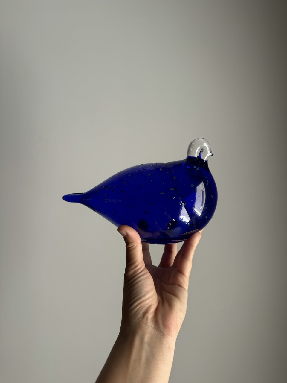 Handmade decorative glass bird sculpture by Viasetti, Finland, 1980s–1990s