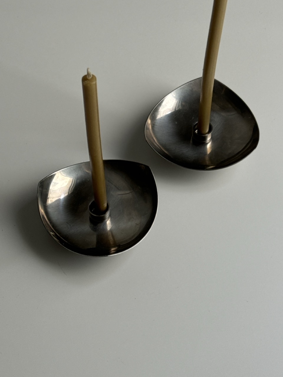 Set of Stainless Steel Candle Holders/ Denmark
