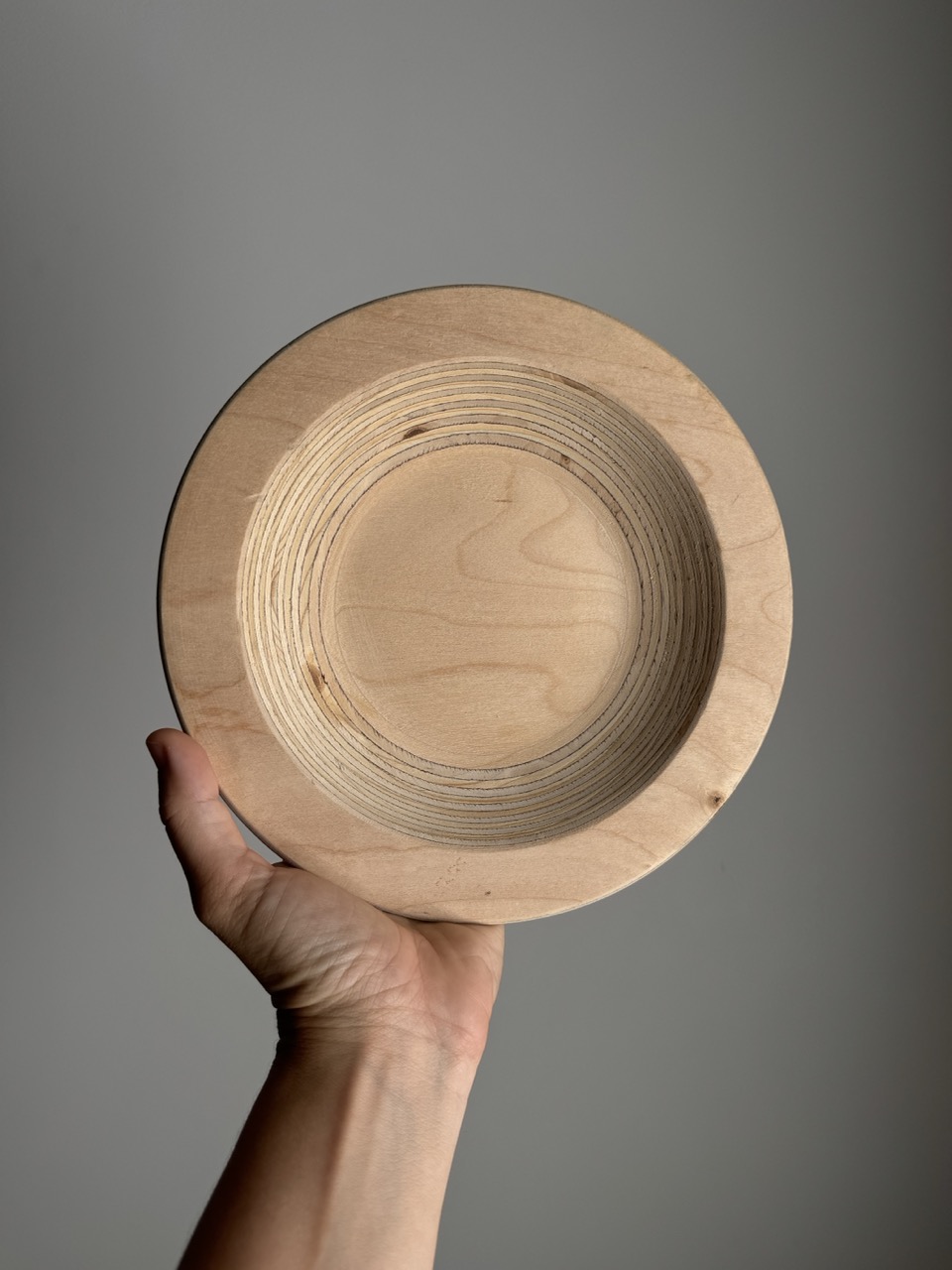 Handcrafted solid wood plate by AARIKKA, Finland, 1980s–1990s