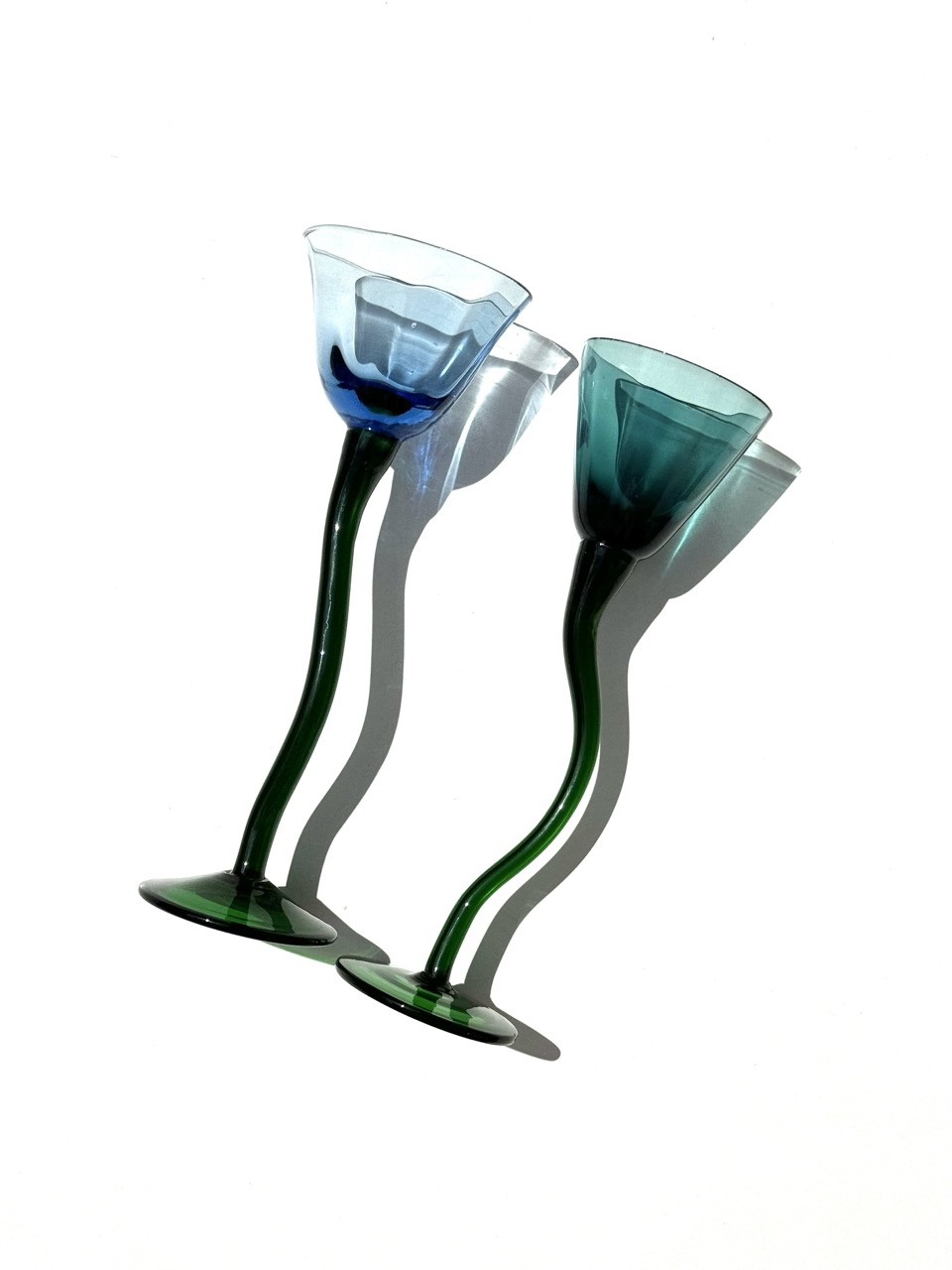 Pair of handmade mini glasses / Italy