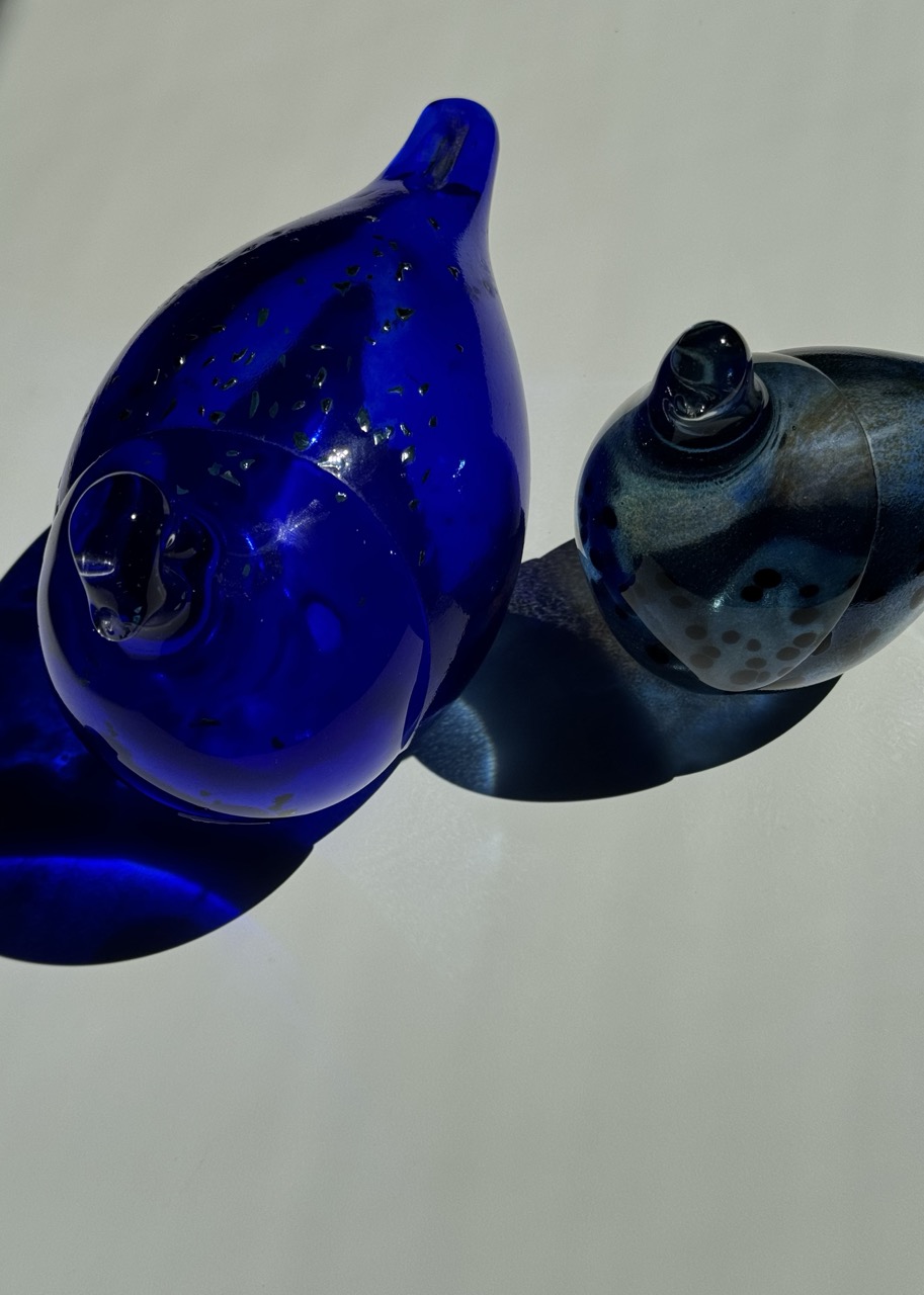 Handmade decorative glass bird sculpture by Viasetti, Finland, 1980s–1990s