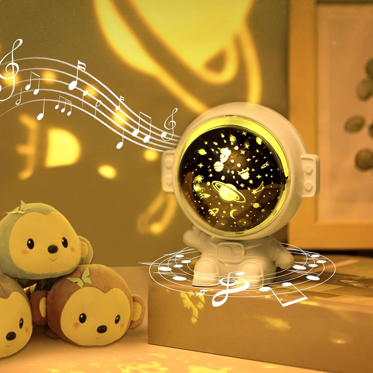 Proyector Astronauta, con Diapositivas y Música para Niños y Adultos 